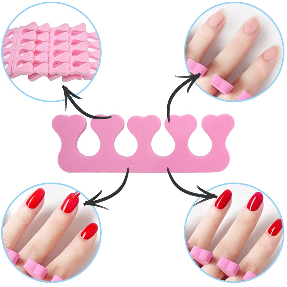 20 Pcs Soft Foam Sponge Toe Separators & Finger Dividers for Pedicure, Nail Art, Painting - Comfortable Nail Spacers for Salon & Home Manicure