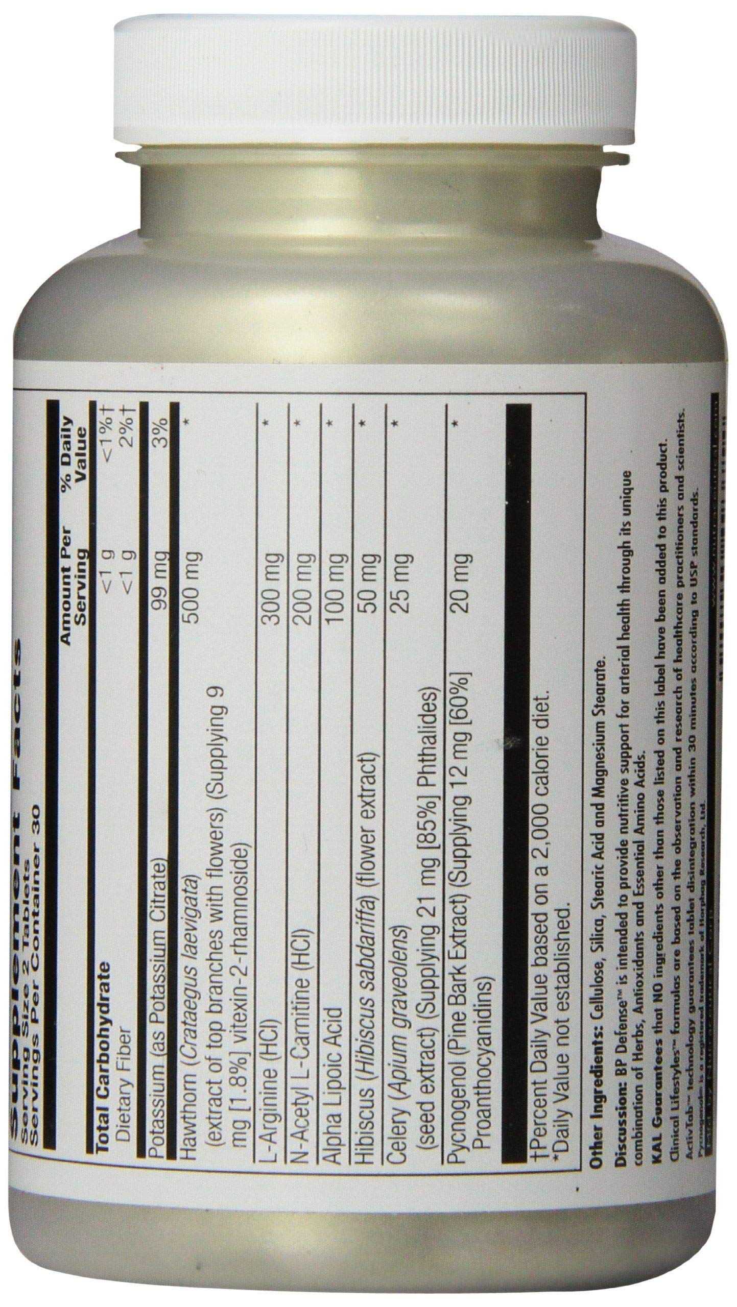 KAL BP Defense Tablets - 60 Count | Blood Pressure Support Supplement | Heart Health & Circulation Aid | Perfect for Daily Wellness & Active Lifestyle