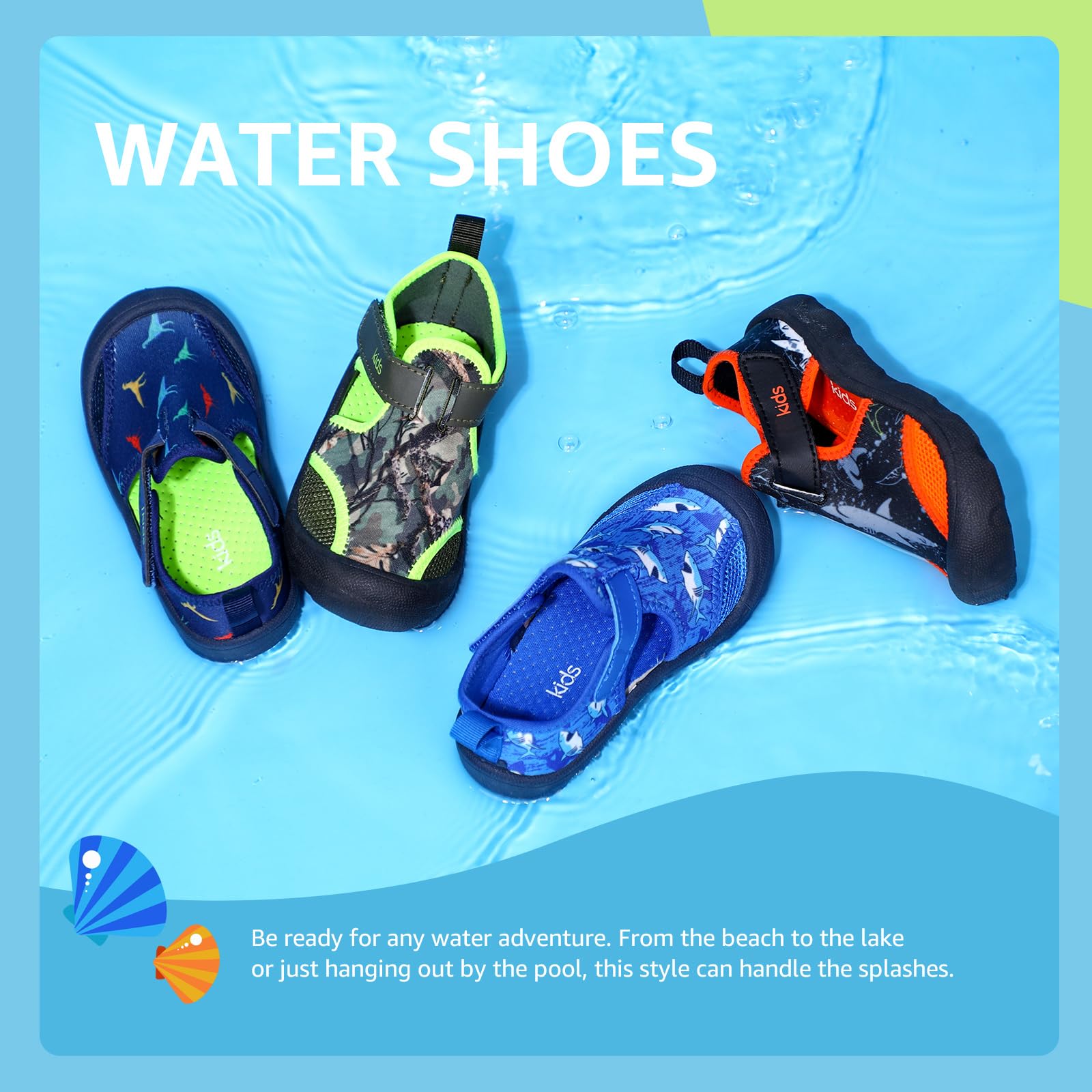 **Toddler Water Shoes for Boys & Girls - Quick-Dry Non-Slip Beach Swim Pool Shoes for Kids - Perfect for Beach, Pool, and Outdoor Water Play**