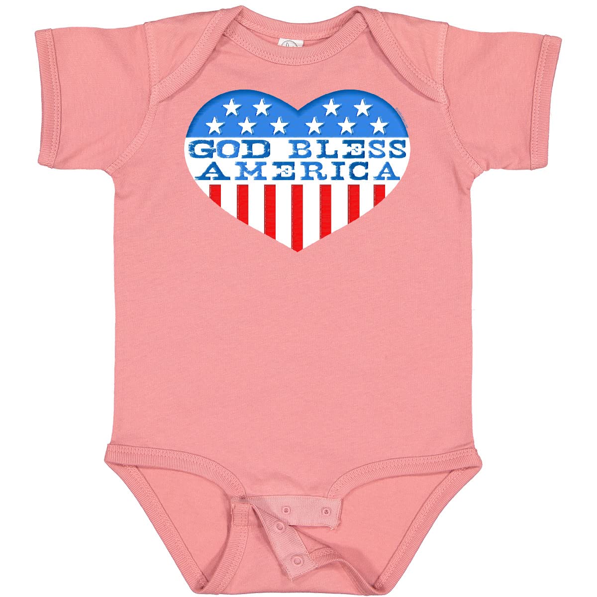 Inktastic God Bless America Heart Baby Bodysuit - Patriotic Onesie for Newborns & Infants - Perfect for 4th of July, Memorial Day & Independence Day Celebrations
