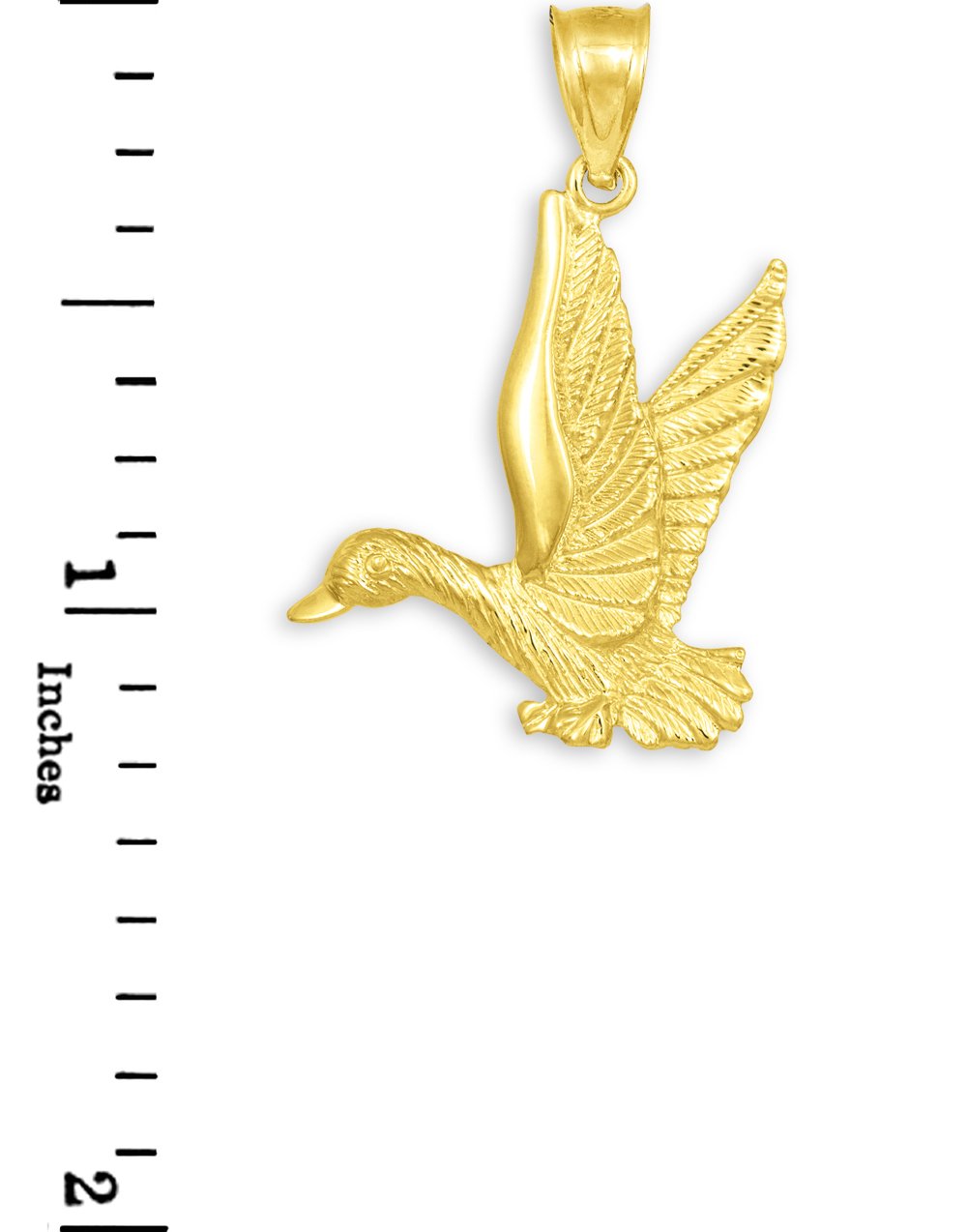10K Yellow Gold Flying Duck Charm Pendant Necklace for Women - Elegant Duckling Jewelry Gift for Her - Perfect for Birthday, Anniversary & Everyday Wear