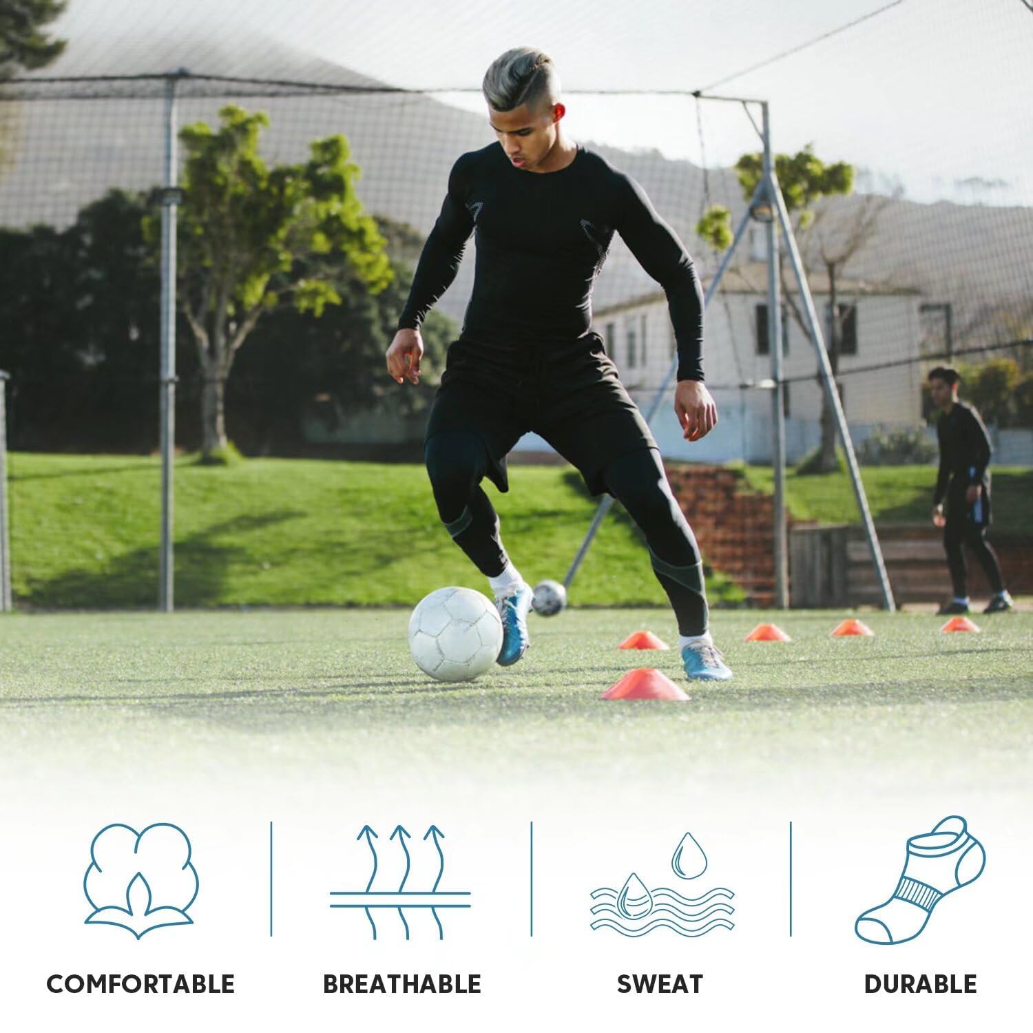 Non-Slip Grip Socks for Men & Women - Anti-Slip Soccer, Pilates & Yoga Socks with Traction - Perfect for Sports, Workouts and Indoor Activities