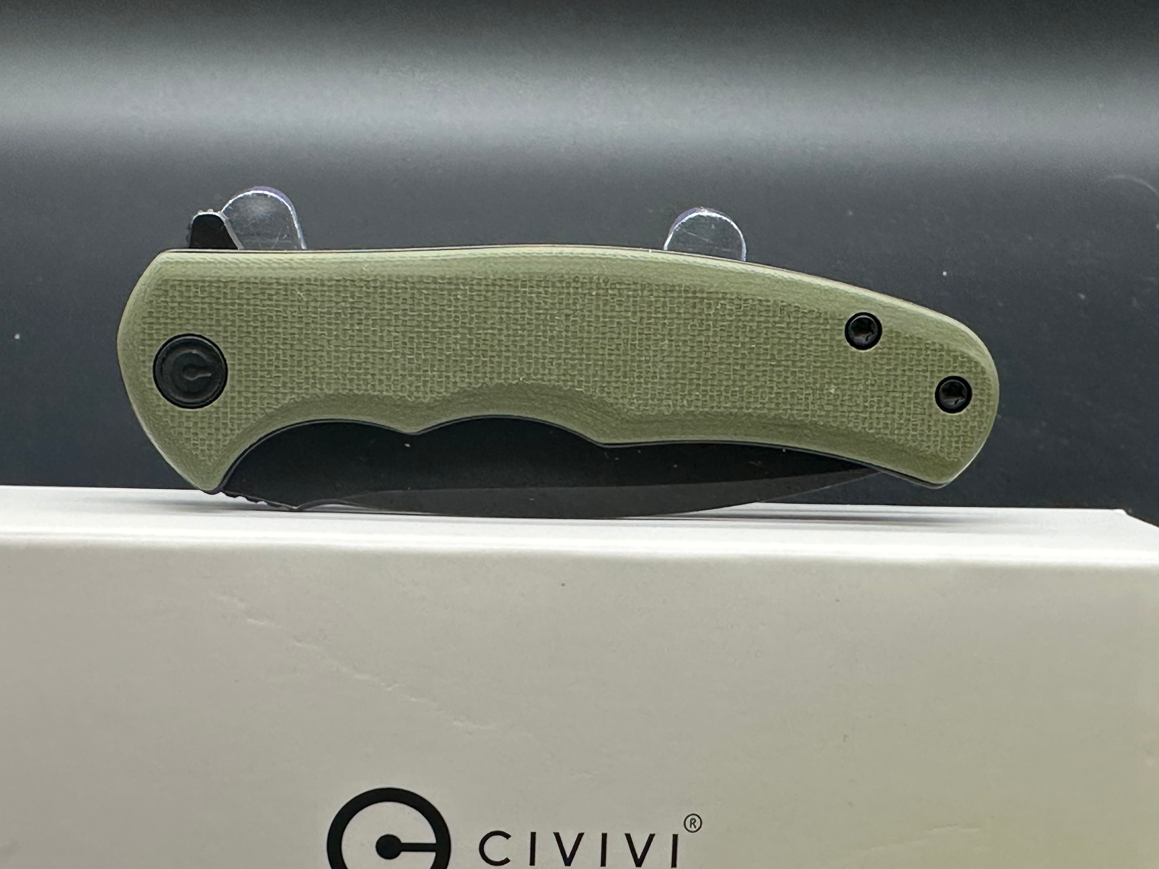 CIVIVI Mini Praxis Flipper Liner Lock Pocket Knife - OD Green G10 Handle - EDC Folding Knife for Camping, Hiking & Everyday Carry