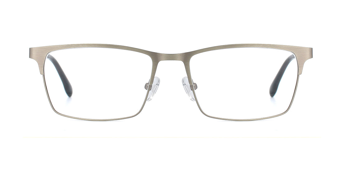 Brushed Metal Rectangular Reading Glasses Frame MT 34685 - Stylish Eyewear for Work, Reading & Everyday Use