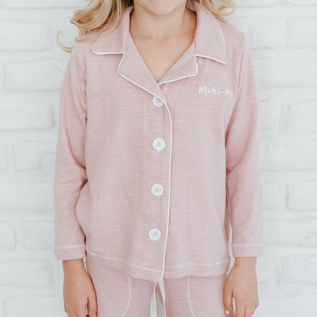Mini Ice Pink Slumber Button Down Shirt - Soft & Comfortable Sleepwear for Women - Perfect for Loungewear, Pajamas & Cozy Nights at Home