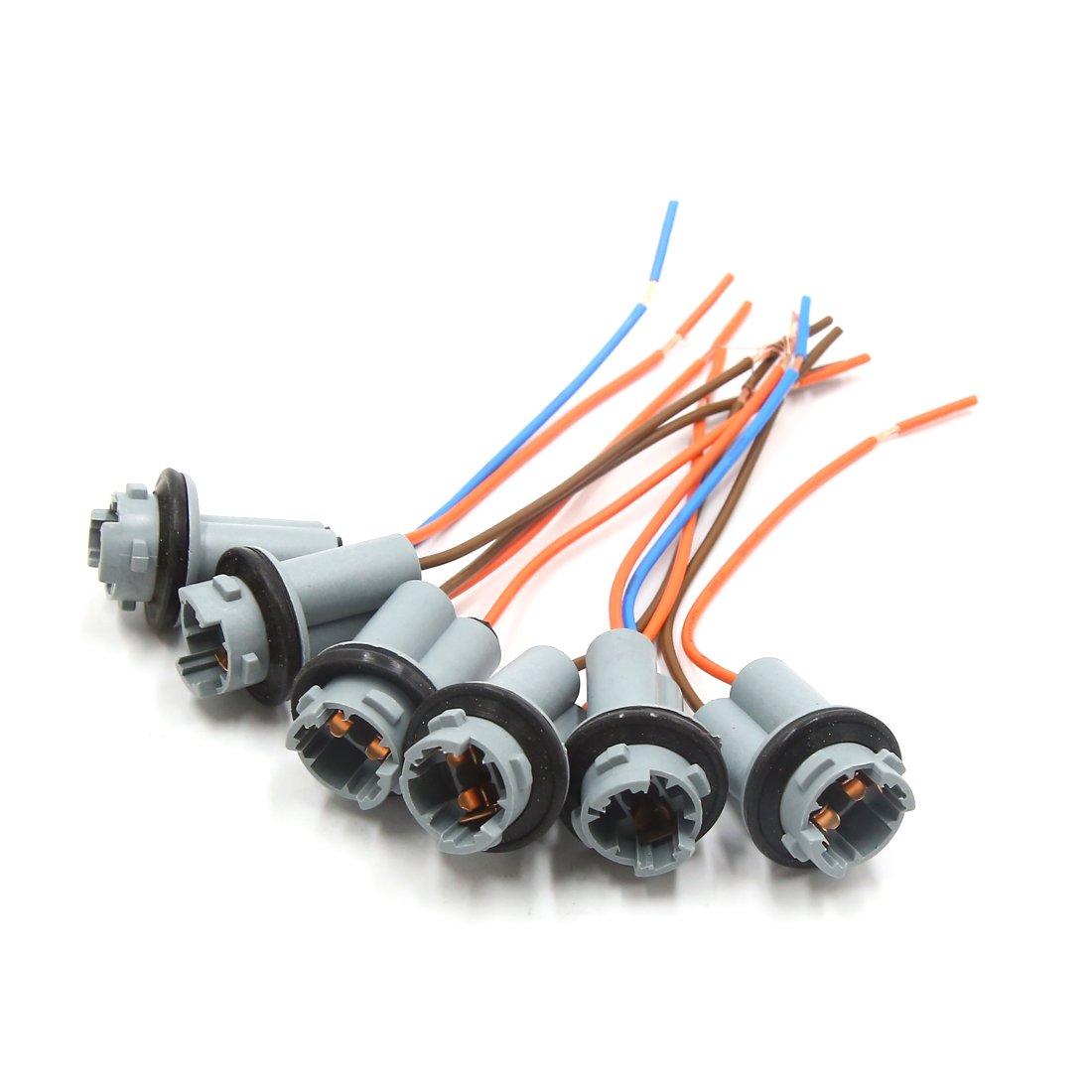 uxcell 6Pcs T10 W5W 168 194 2-Wire Car Interior Light Bulb Extension Socket Connector - Perfect for Dashboard, Dome, and Map Light Replacement