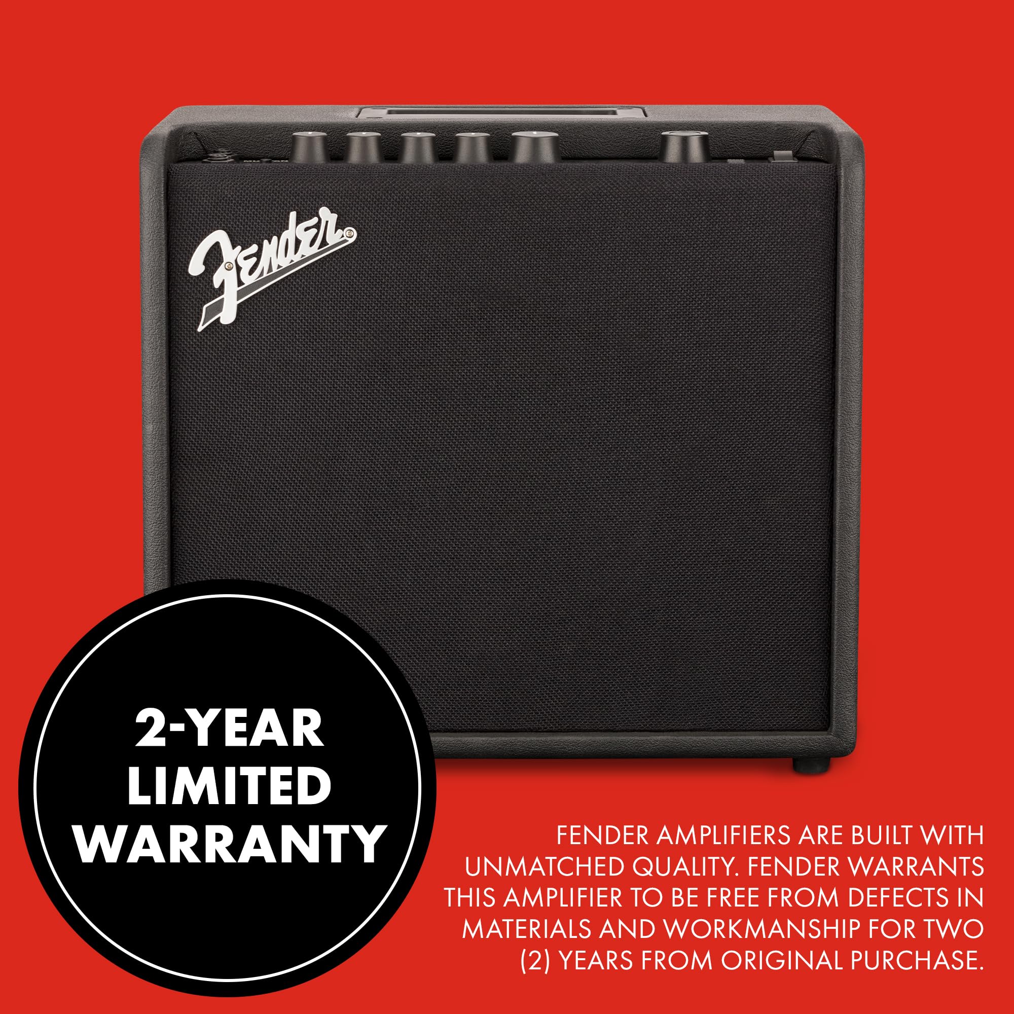 Fender Mustang LT-25 Digital Guitar Amplifier - 25W Electric Guitar Amp with Built-in Effects, Headphone Jack & USB Connectivity - Perfect for Home Practice, Studio Recording & Live Performances
