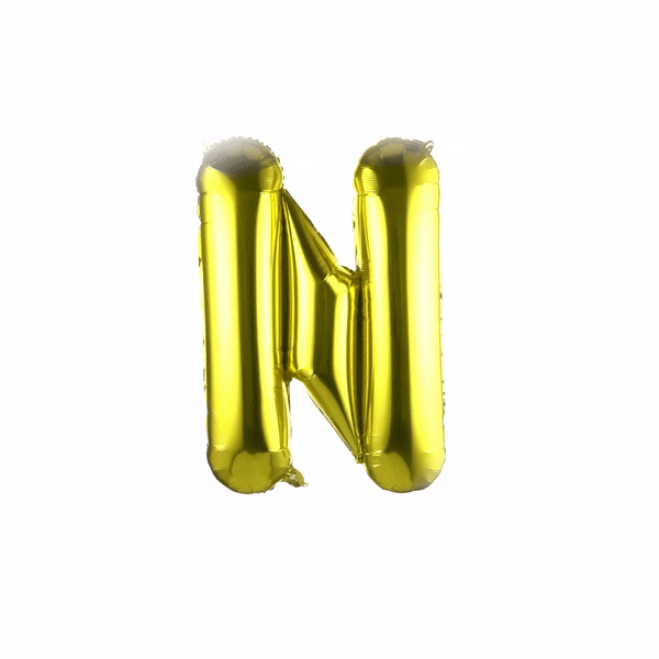 Balloonify Gold Mylar Letter N Balloon - 40 Inch Large Foil Alphabet Balloon for Birthday Party Decorations, Baby Showers & Graduation Celebrations - 1 Count Box