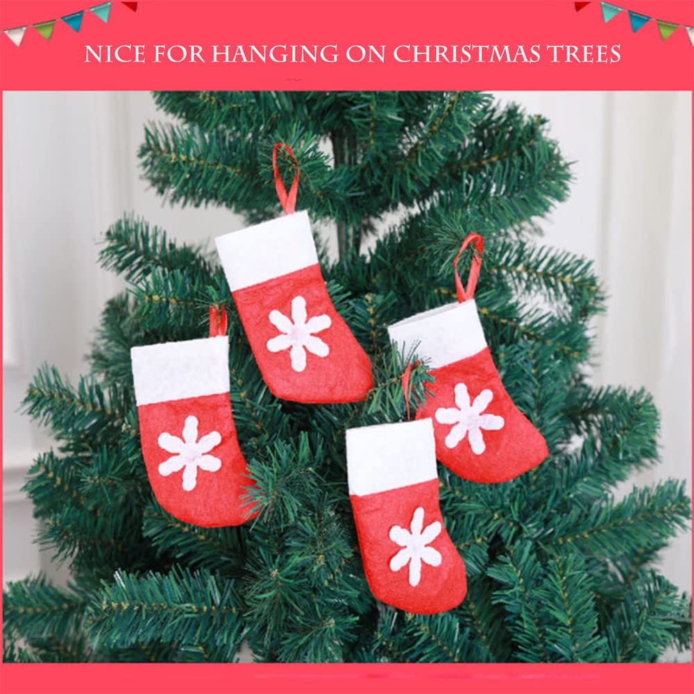 12-Piece Mini Christmas Stocking Silverware Holders - Festive Holiday Tableware for Xmas Tree, Home & Dinner Decor - Perfect for Gift Bags, Treats & Holiday Party Decorations