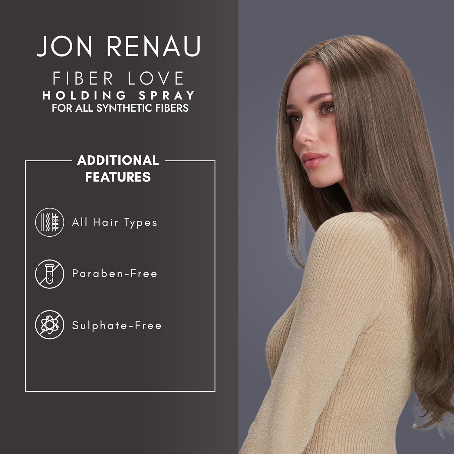 Jon Renau Fiber Love Holding Spray 8.5oz - Strong Hold Hair Spray for Synthetic Wigs & Extensions - Perfect for Daily Styling, Special Occasions & Cosplay