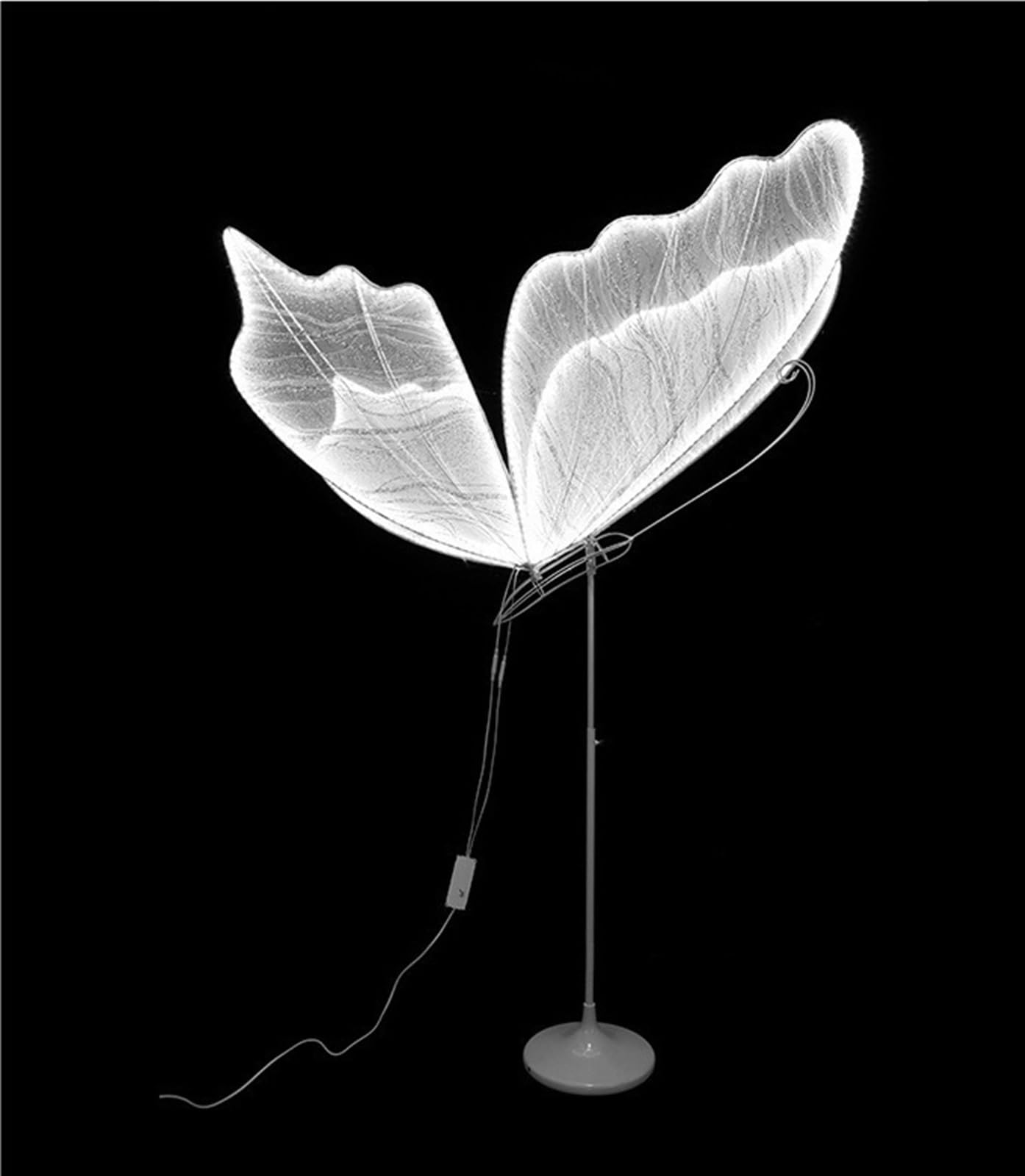 Elegant LED Butterfly Floor Lamp - 100cm White Wedding Decoration for Party, Stage & Venue Lighting - Perfect for Romantic Weddings, Garden Parties & Home Decor