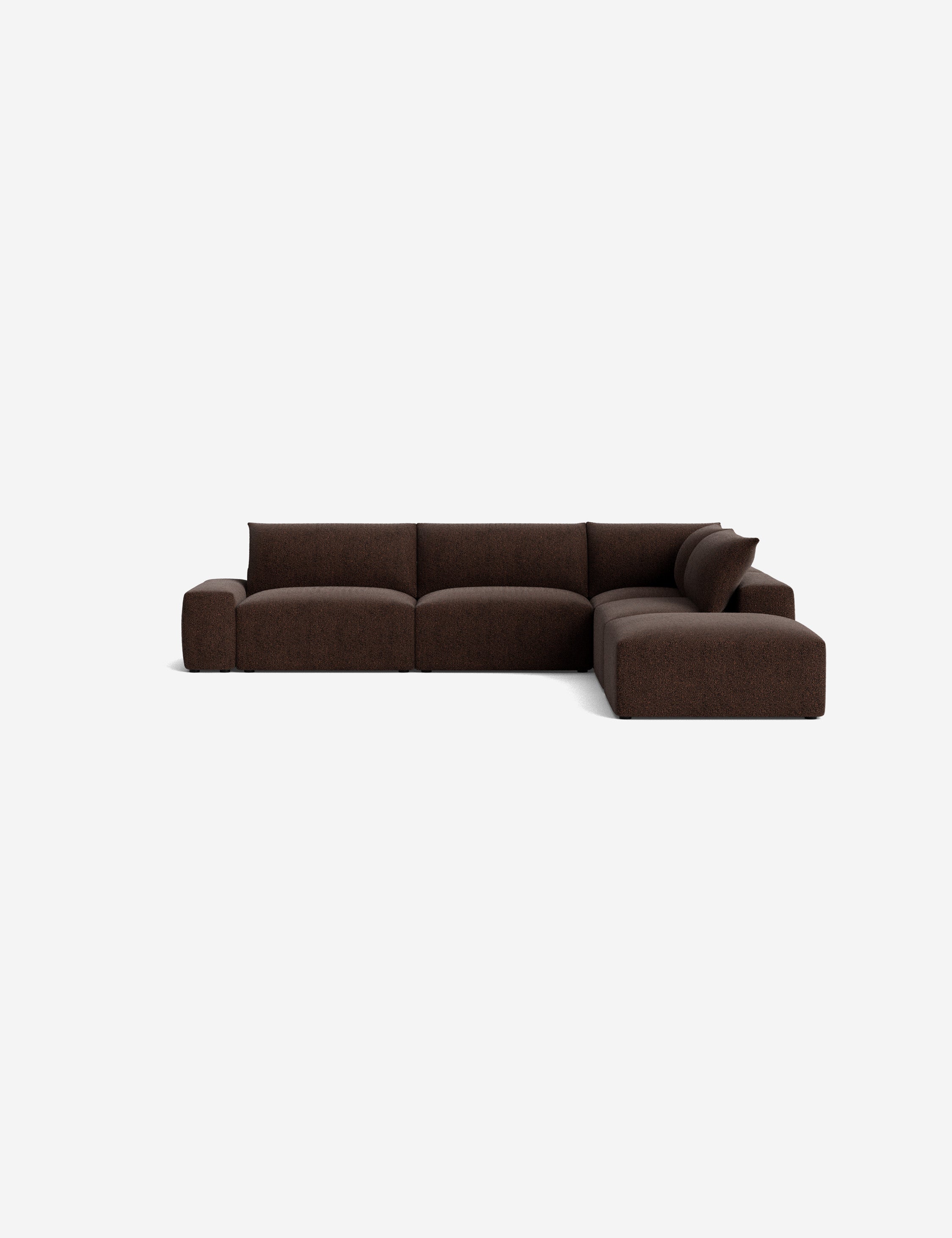 Brinley Chaise Sectional Sofa - Modern L-Shaped Couch with Chaise Lounge for Living Room, Family Room & Home Theater - Comfortable Fabric Upholstery