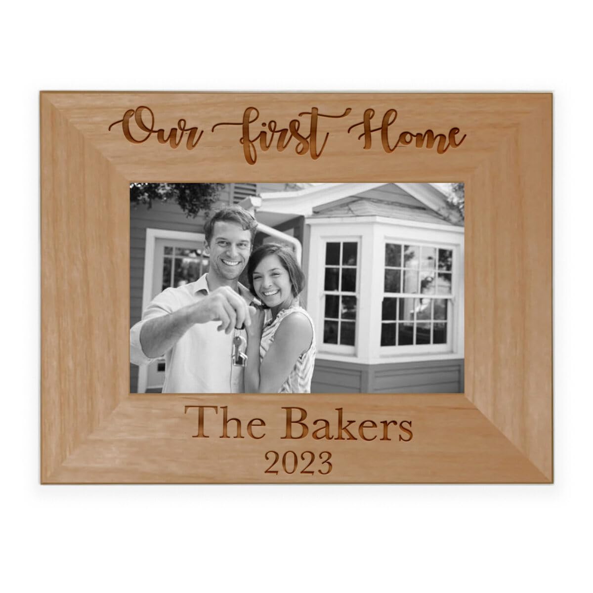 Custom Engraved Photo Frame 5x7 Inch Vertical - Personalized Picture Frame with Name & Date - Perfect for Weddings, Anniversaries & Gifts