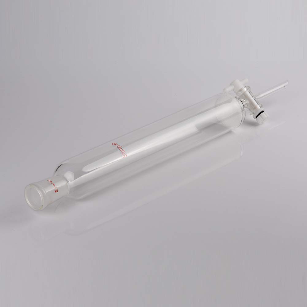 Stonylab Borosilicate Glass Chromatography Column 300mm x 50mm with 24/40 Joint, Fritted Disc & PTFE Stopcock - Lab Purification Equipment for Chemical Analysis, Organic Synthesis & Research Applications