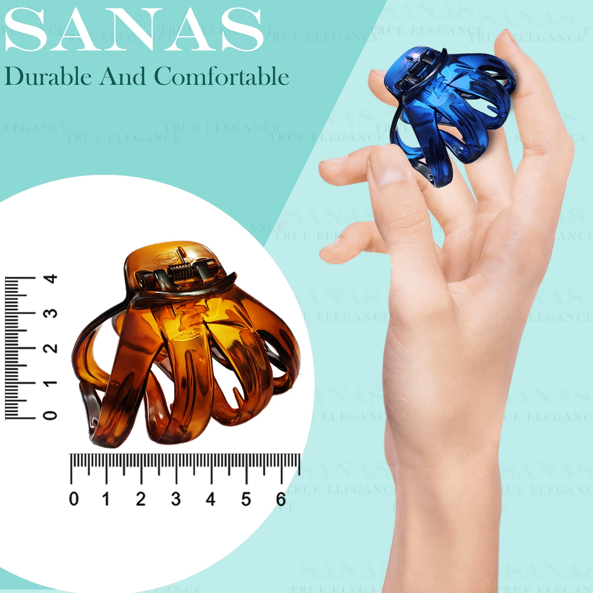 1PC Small Octopus Hair Clutch Clip - Transparent Korean Hair Accessory with Magnetic Snap, Acrylic Hair Clasp for Women & Girls - Perfect for School, Work, and Daily Styling