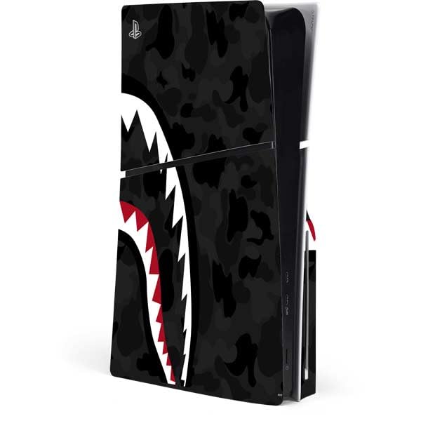 Skinit PS5 Slim Disk Console Gaming Skin - Shark Teeth Grey Street Camo Design | Protective Vinyl Decal for Playstation 5 | Perfect for Gaming Setups & Home Decor