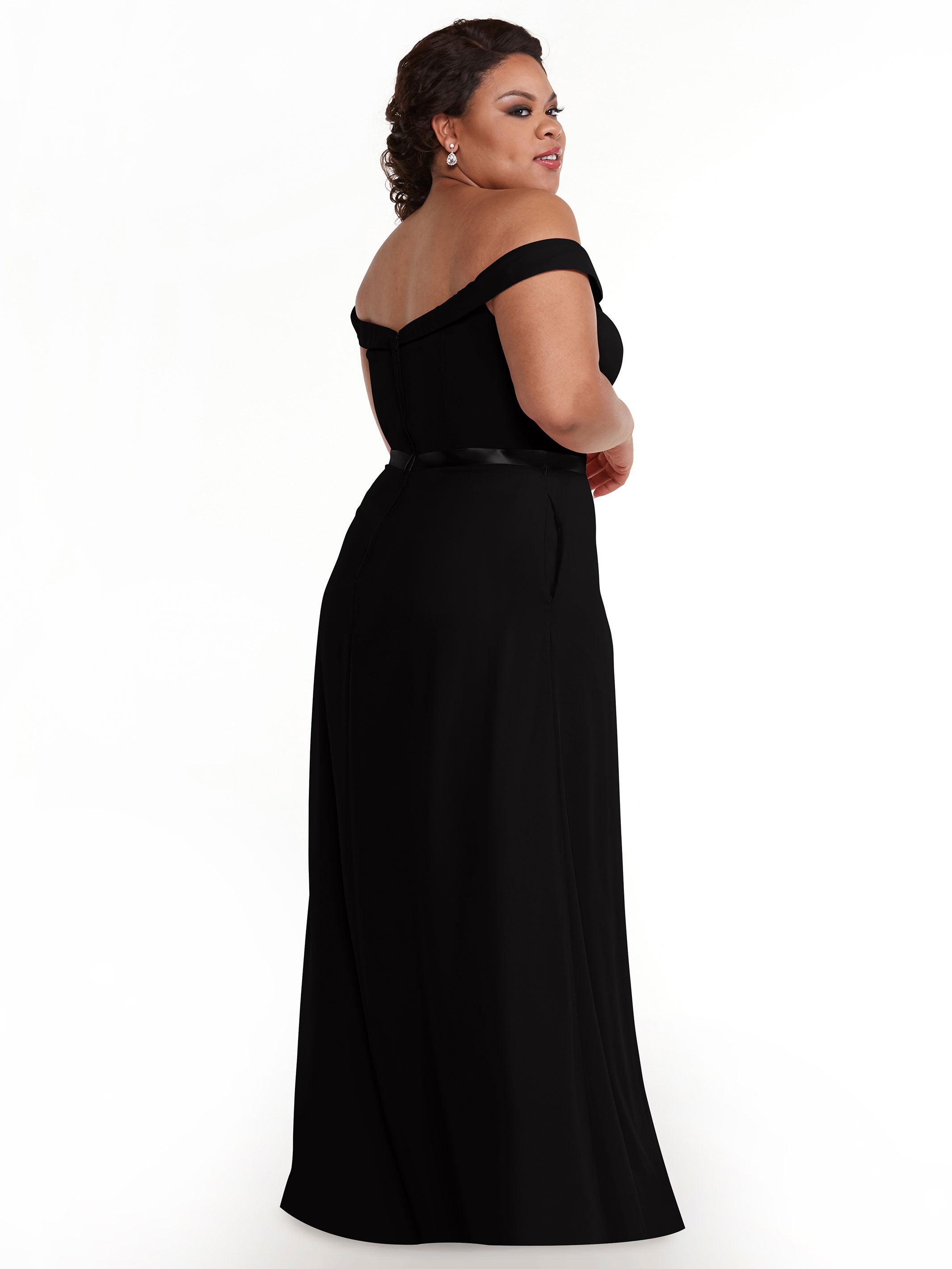 Elegant Off-The-Shoulder Chiffon A-Line Bridesmaid Dress with Sash - Style 80145 | Perfect for Weddings, Formal Events & Special Occasions