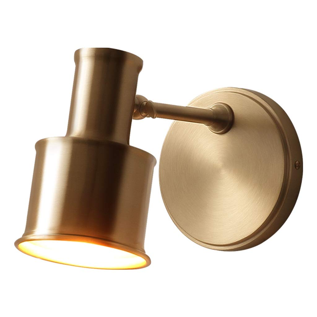 Modern LED Wall Sconce Lighting - Copper Bedside Lamp with E27 Bulb for Bedroom, Bathroom & Dressing Table | Energy-Saving Night Light for Hallway, Corridor & Makeup Vanity | Wall Mounted Fixture for Ambient Lighting