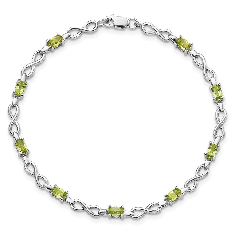 925 Sterling Silver Peridot Bracelet for Women - Dainty Fine Jewelry Gift for Her, 7 Inch Adjustable - Perfect for Birthday, Anniversary & Everyday Elegance