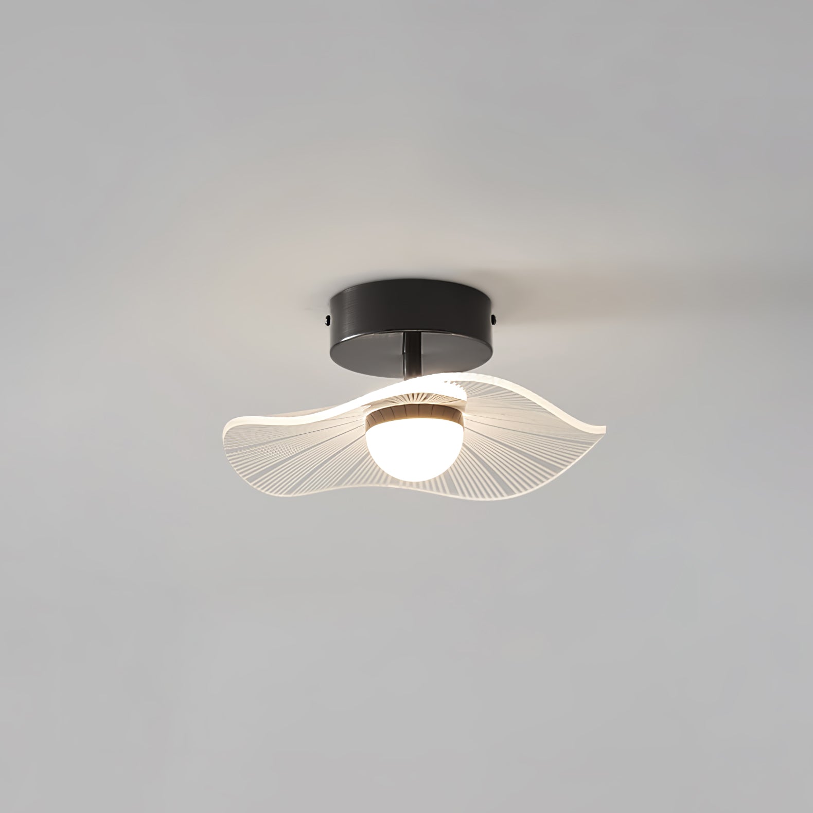 Modern Acrylic Lotus Leaf Ceiling Light Fixture - Elegant Floral Design for Bedroom, Living Room & Dining Room Lighting - Energy Efficient LED Home Decor