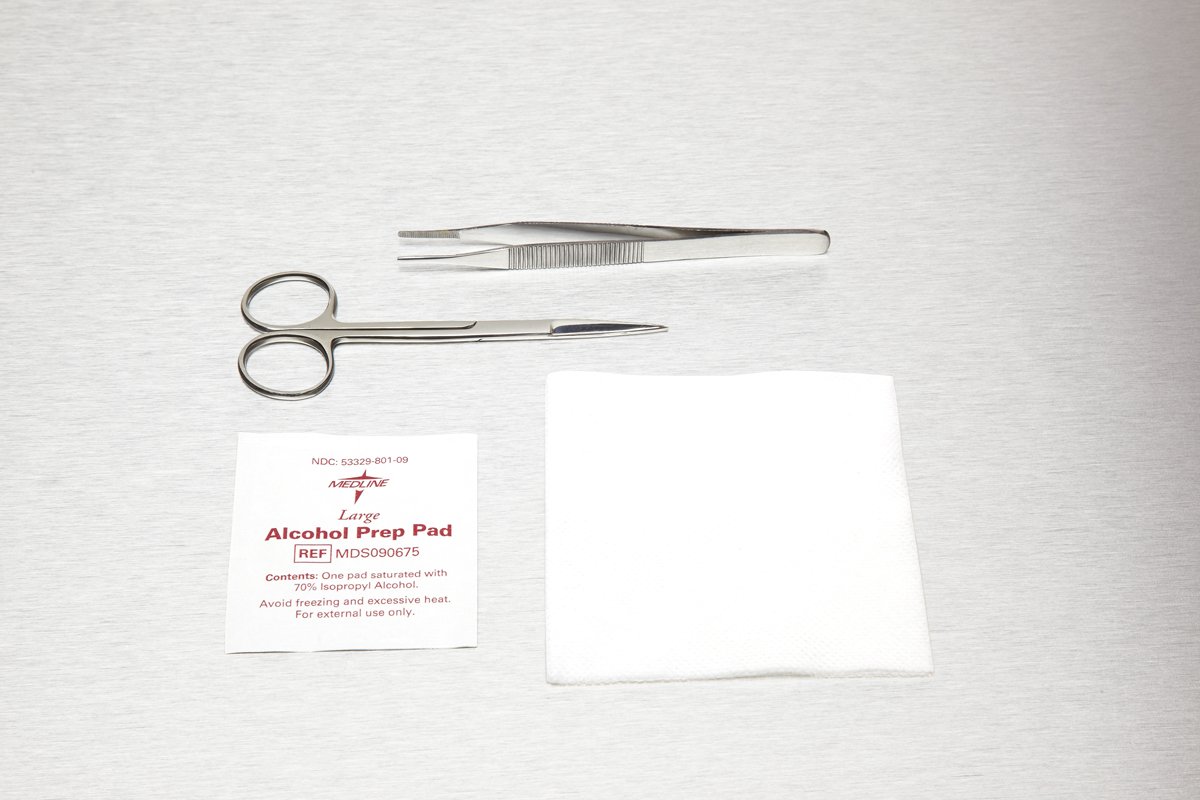 Medline Floor Grade Suture Removal Trays - Sterile Medical Supply (Case of 40) for Clinics, Hospitals & First Aid Kits