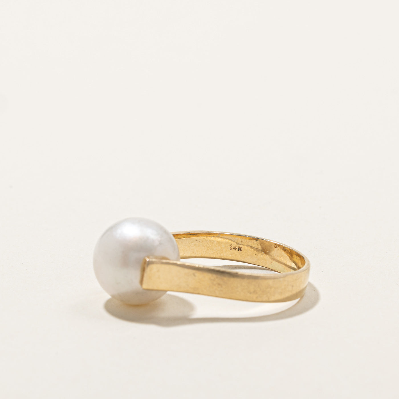 Elegant Tension Set Pearl Ring - Size 7.75 | Perfect for Weddings, Anniversaries & Special Occasions | Dainty Pearl Jewelry Gift for Her
