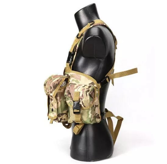 Tactical AK Chest Rig - Adjustable Molle Vest for Airsoft, Hunting & Outdoor Adventures | Durable Military Gear for Men