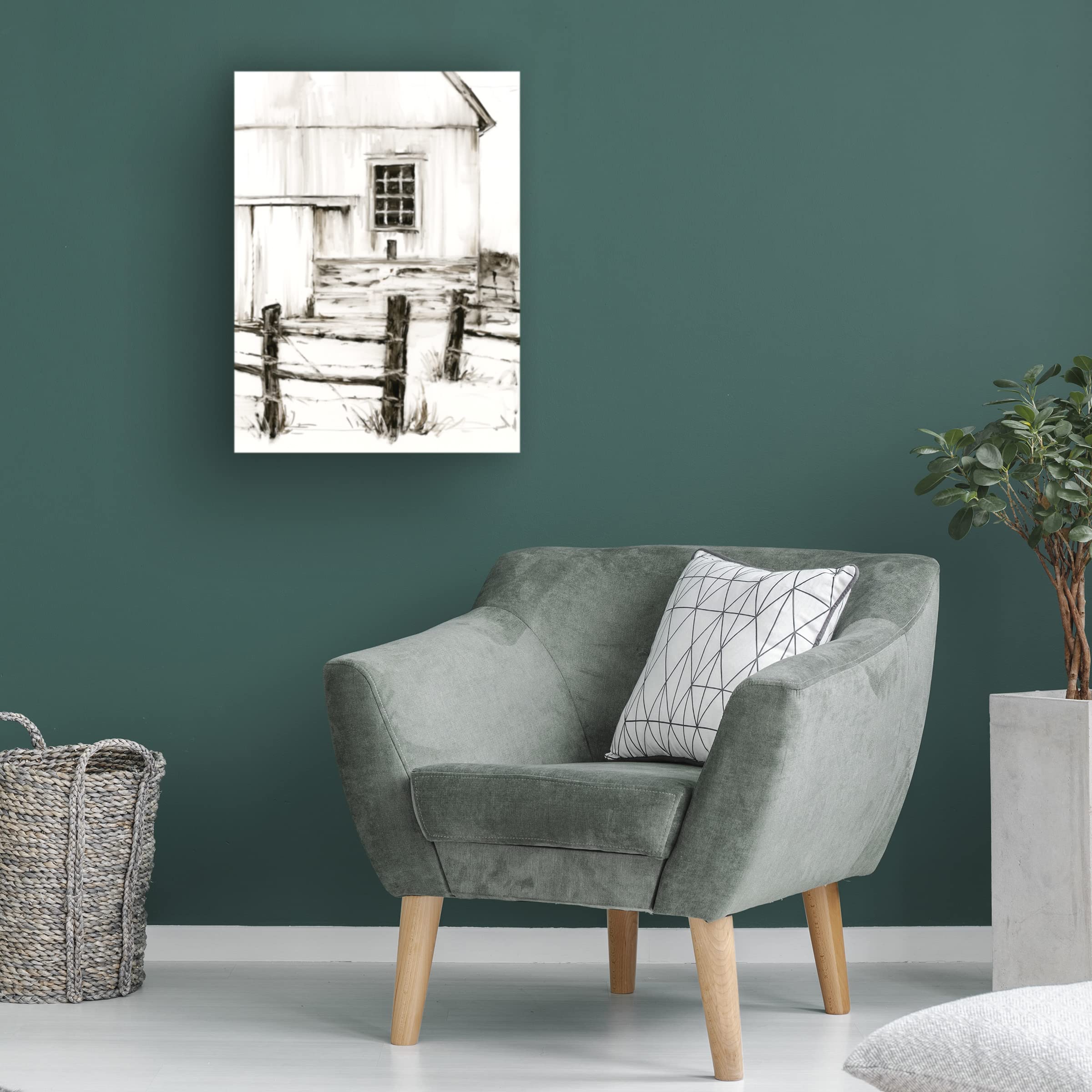 Ethan Harper Rustic Barbed Wire II Canvas Art Print - Western Farmhouse Wall Decor for Living Room, Bedroom & Office - Trademark Fine Art Collection