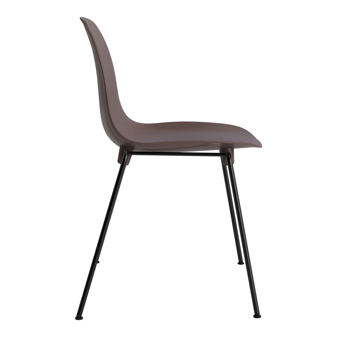 Modern Form Side Chair with Sturdy Metal Legs - Stackable Dining Chair for Home, Office & Restaurant Use
