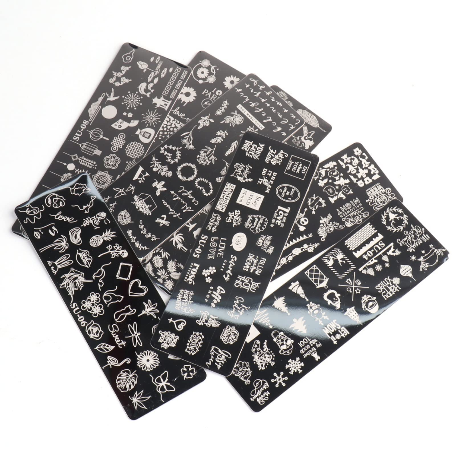 Coconut Nail Art Stamping Plates - 8 Sheet Set with Geometric Flower & Leaf Designs for Summer & Spring Manicures | DIY Nail Stamping Templates for Professional Salon-Quality Nail Art at Home | Perfect for Parties, Weddings, and Special Occasions