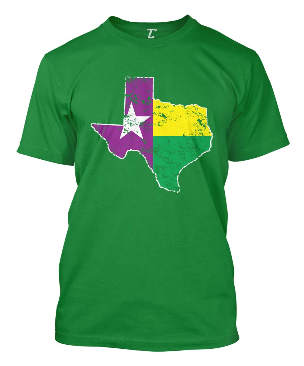 Texas Flag Patriotic Mardi Gras USA Men's T-Shirt - Comfortable Cotton Tee for American Pride, Festivals & Casual Wear