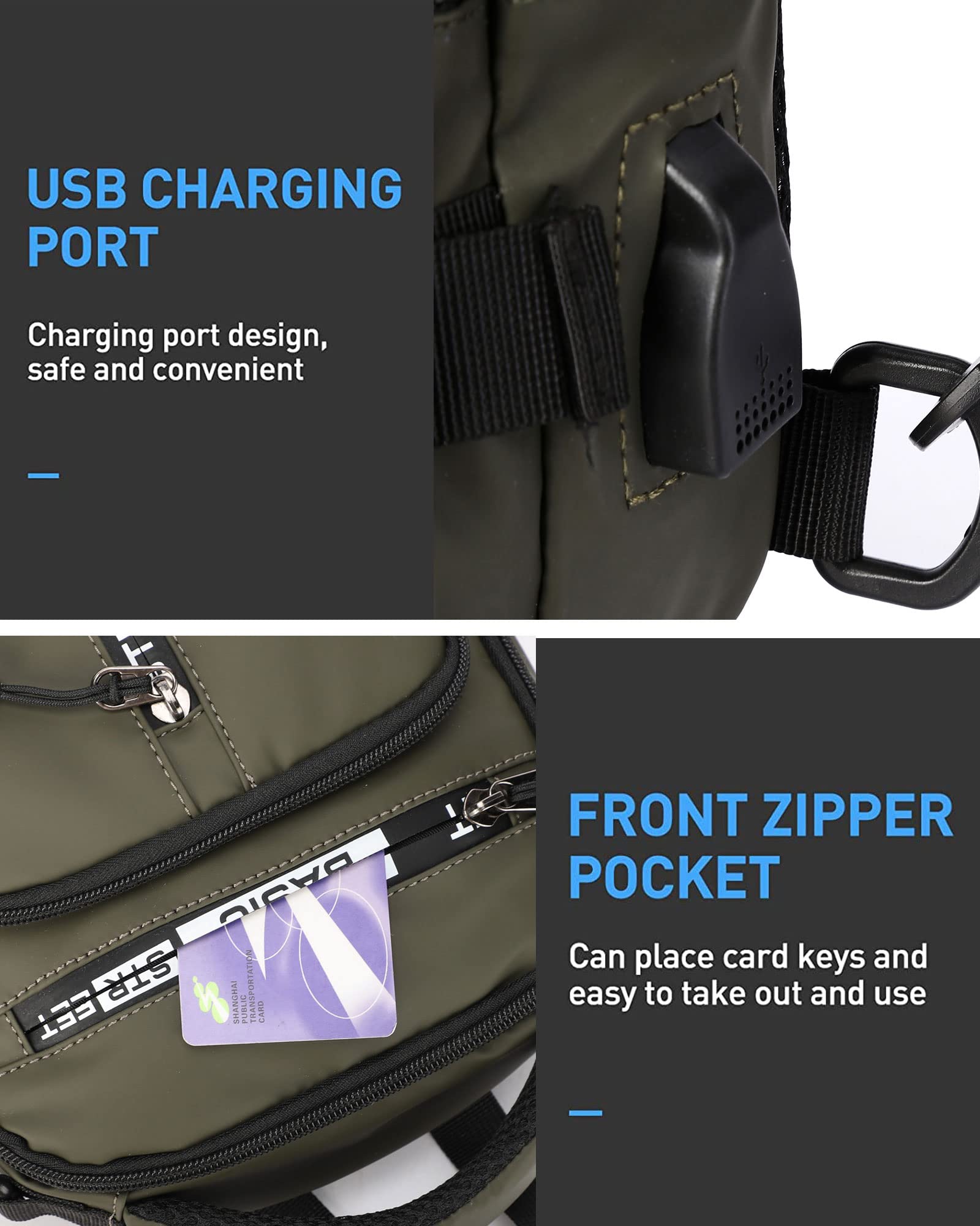 Lightweight Black Sling Crossbody Backpack - Adjustable Shoulder Bag for Men & Women - Perfect for Travel, Gym, Hiking & Everyday Use