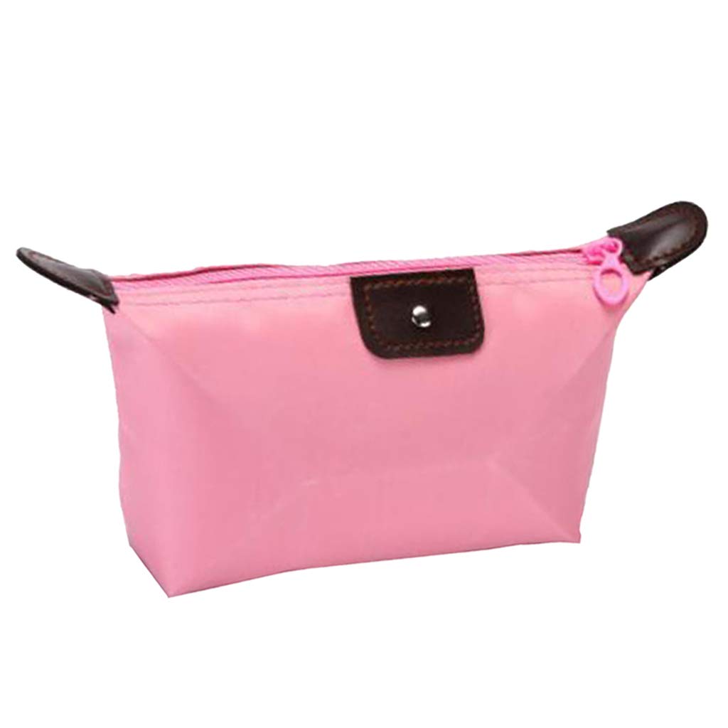 Waterproof Makeup Bag & Cosmetic Pouch for Travel - Pink Toiletry Organizer by VMS INDIA | Perfect for Makeup Brushes, Pencils & Travel Essentials