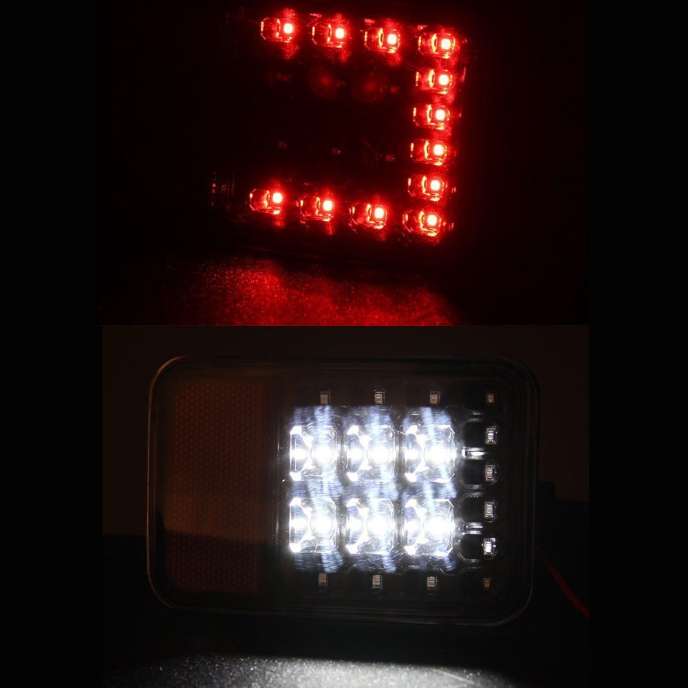 2007-2016 Jeep Wrangler JK Rear Bumper Fog Parking Reverse Tail Lights Brake Lamps (1 Pair) J147-J147 - Perfect for Off-Roading & Night Driving Safety