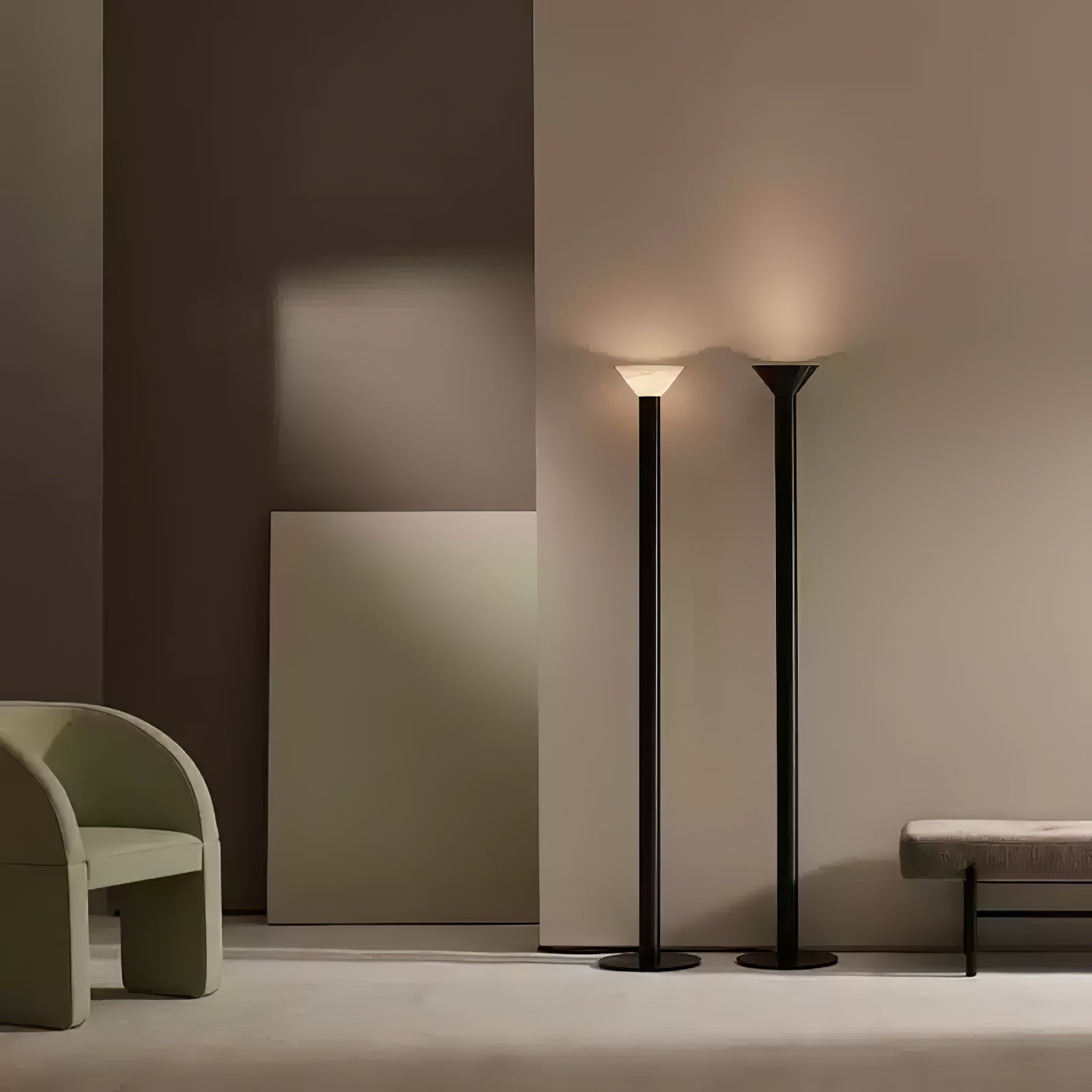 Elena Torchere Floor Lamp - Modern LED Standing Light with Adjustable Brightness for Living Room, Bedroom, and Office Decor
