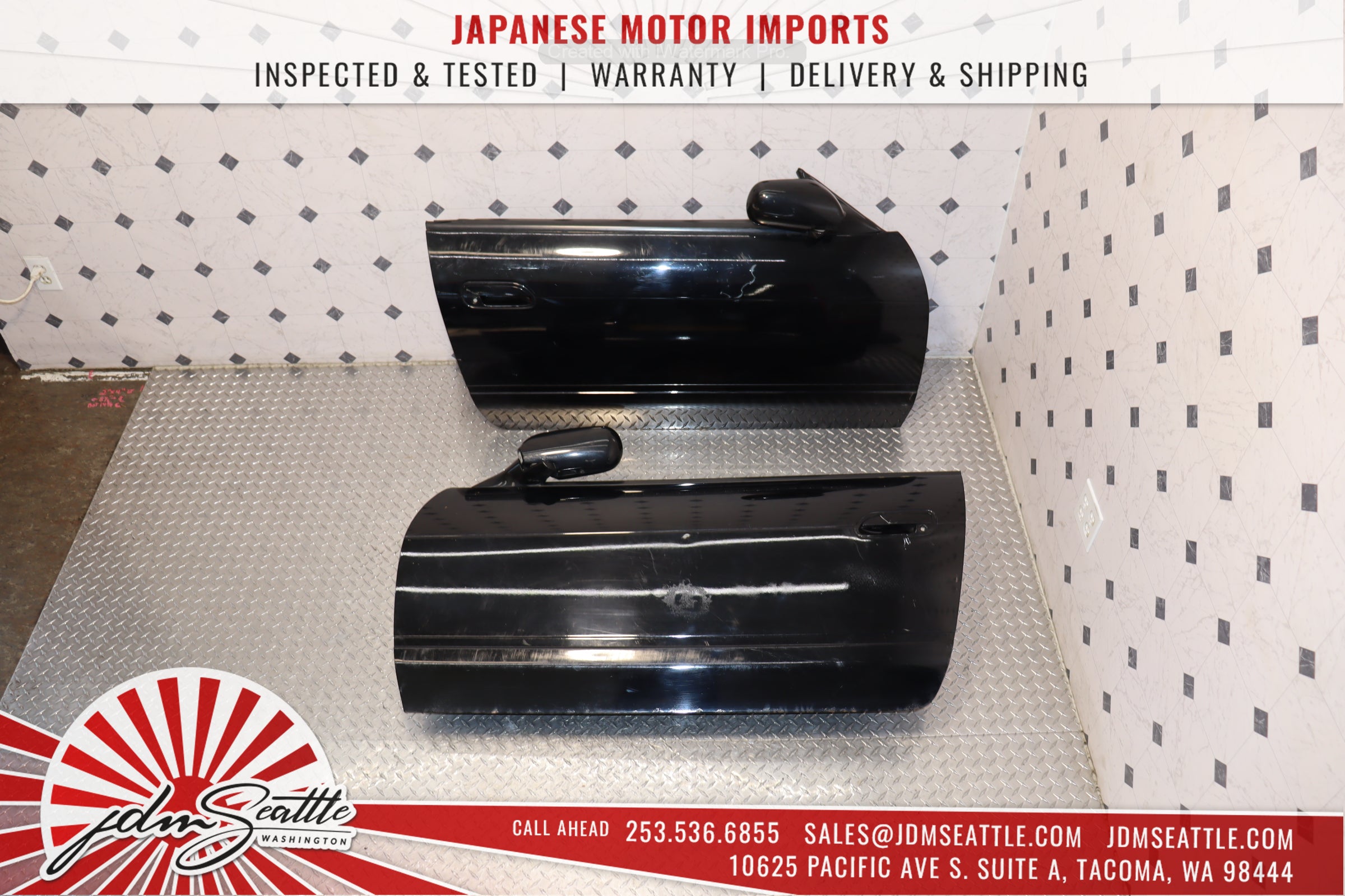 JDM RHD Nissan S13 180SX Complete Doors with Interior Panels, Side Mirrors & Switches - Perfect for Restoration & Drift Builds