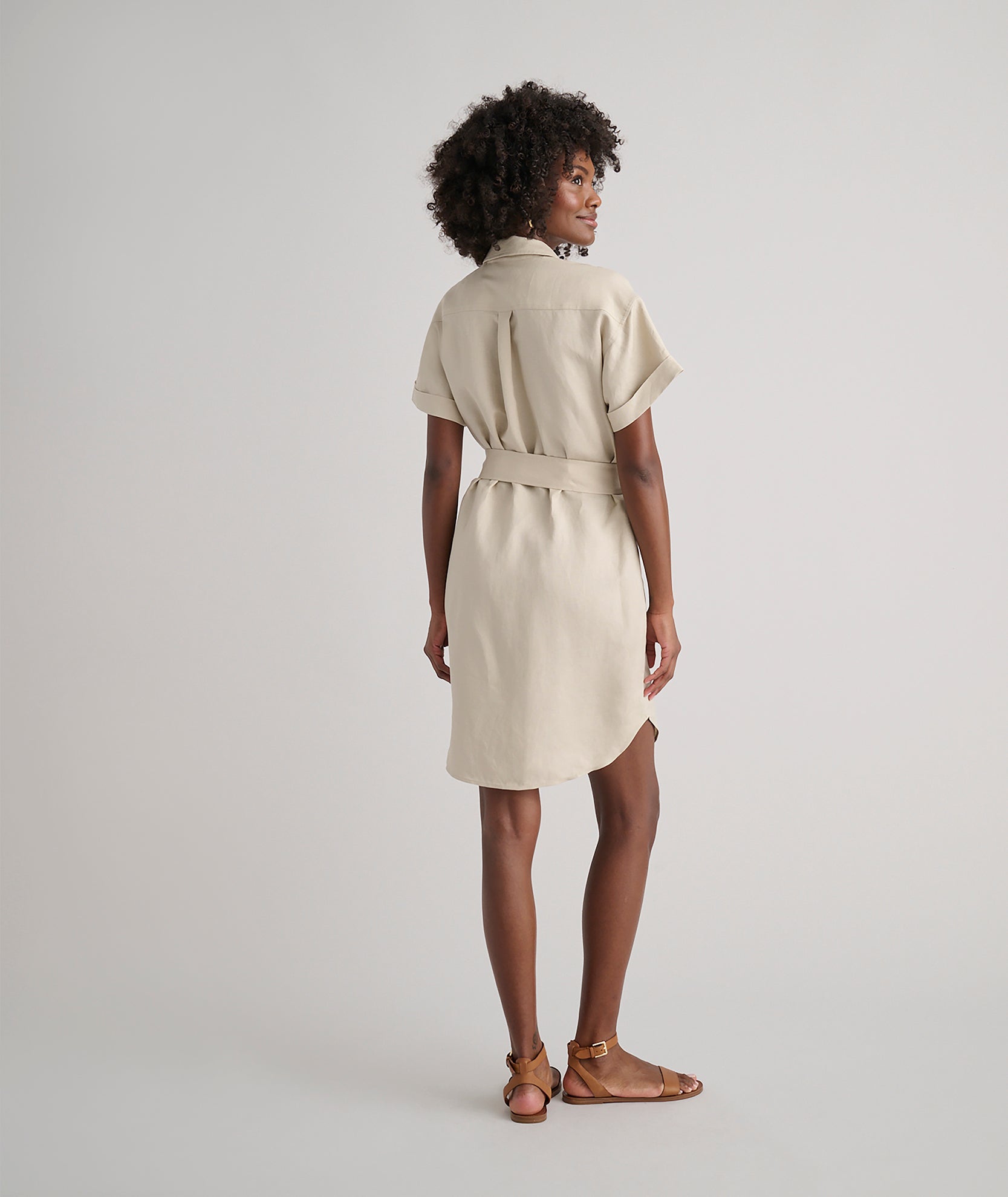 Stylish Linen Blend Short Sleeve Betty Shirt Dress for Women | Comfortable Summer Casual Outfit | Perfect for Beach, Brunch & Weekend Getaways