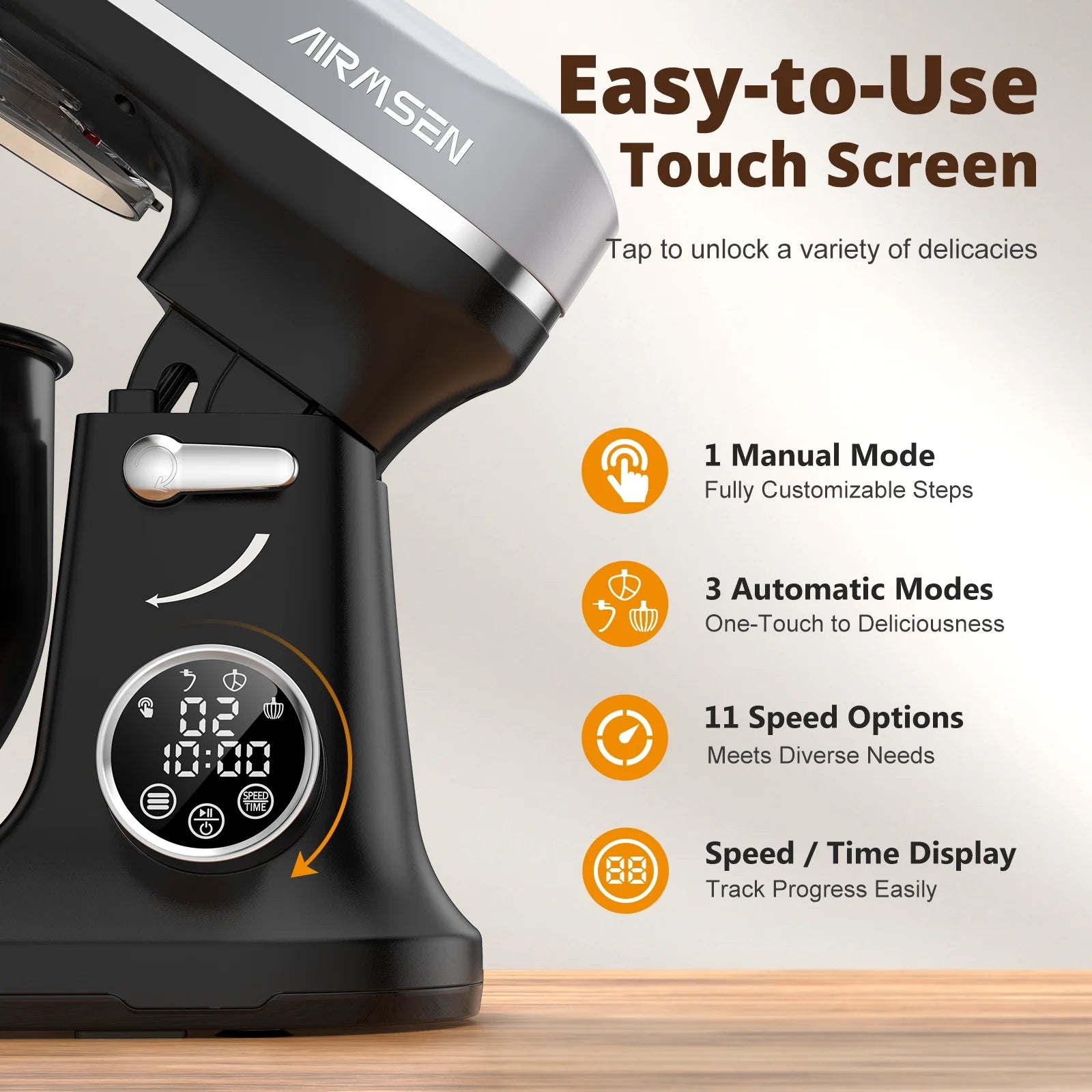 11-Speed Stand Mixer with Timer - 5.5QT Electric Kitchen Mixer for Baking Cakes, Cookies, Bread & Dough - Perfect for Home Bakers & Professional Chefs