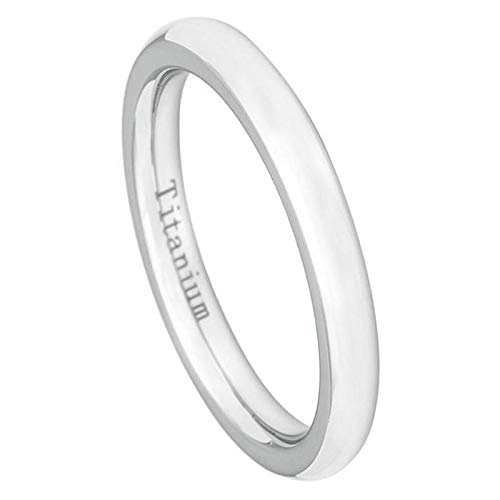 Personalized Laser Engraved Titanium Rings for Men & Women - 3mm White Classic Domed Wedding Band, Custom Couple Rings for Engagement & Anniversaries - Perfect for Proposals, Vows, and Romantic Gifts
