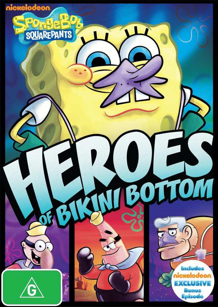 SpongeBob SquarePants Heroes of Bikini Bottom - PAL Region 4 DVD Import from Australia | Kids Cartoon Adventure | Perfect for Family Movie Nights & SpongeBob Fan Collections