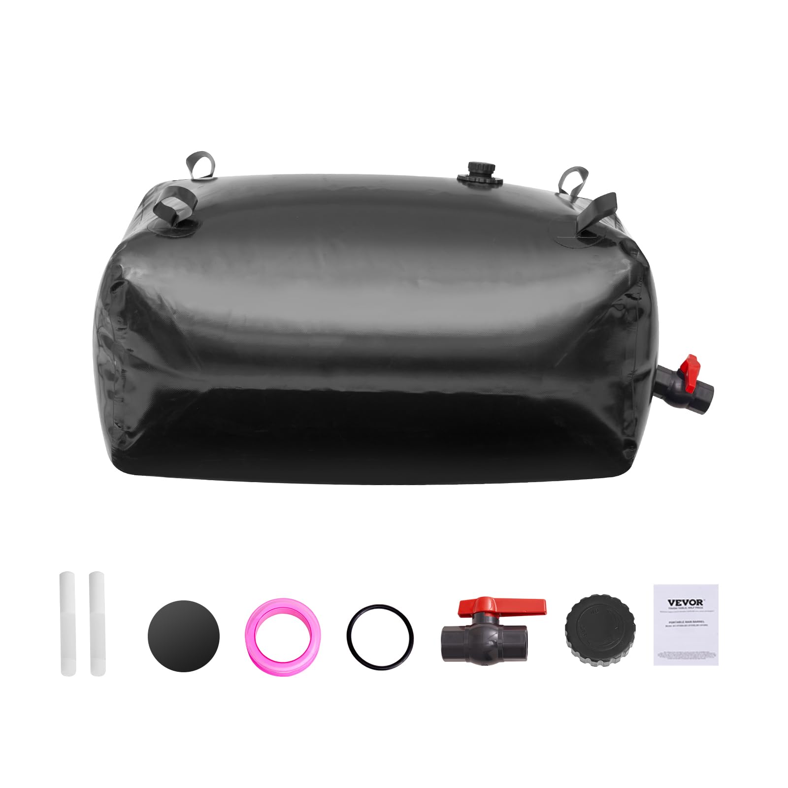 VEVOR 240L/63.4 Gallon Portable Water Storage Bladder - Heavy Duty 1000D PVC Collapsible Water Tank for RV, Camping, Emergency & Fire Prevention | Outdoor, Survival & Disaster Preparedness Essential