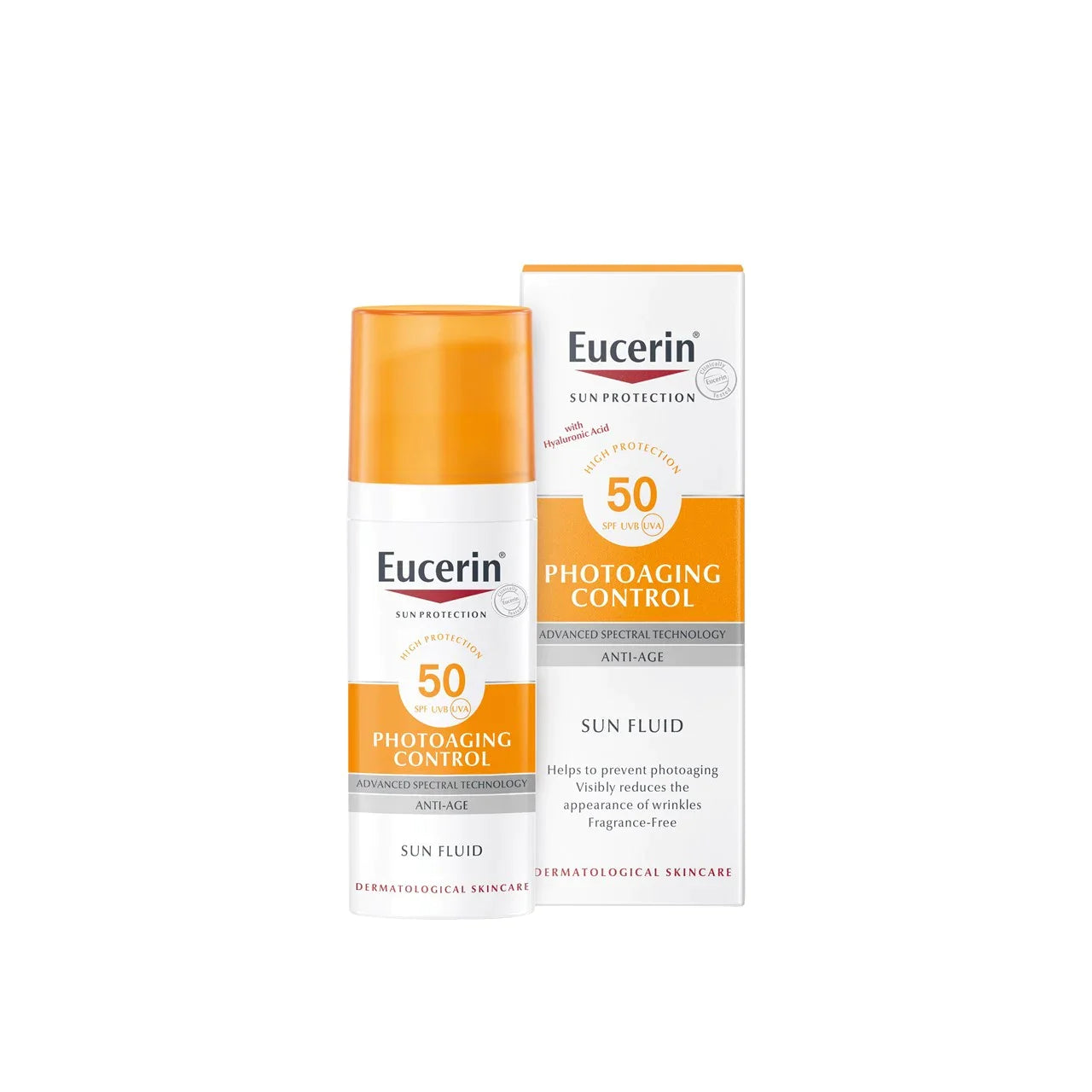 Eucerin Photoaging Control Sun Fluid SPF50 50ml - Daily Anti-Aging Face Sunscreen for Women & Men - Lightweight, Non-Greasy Formula - Perfect for Outdoor Activities, Beach & Travel