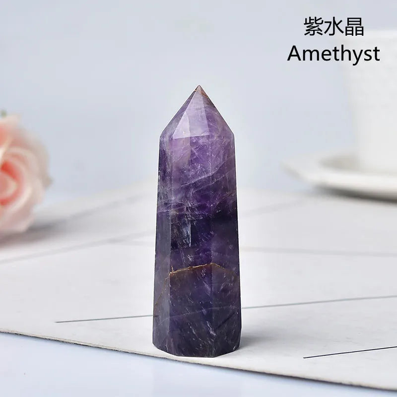 Natural Green Moss Agate Crystal Point - 60-70mm Transparent Quartz Stone for Home Decor, Feng Shui, Jewelry Making & Healing Meditation (1PC)