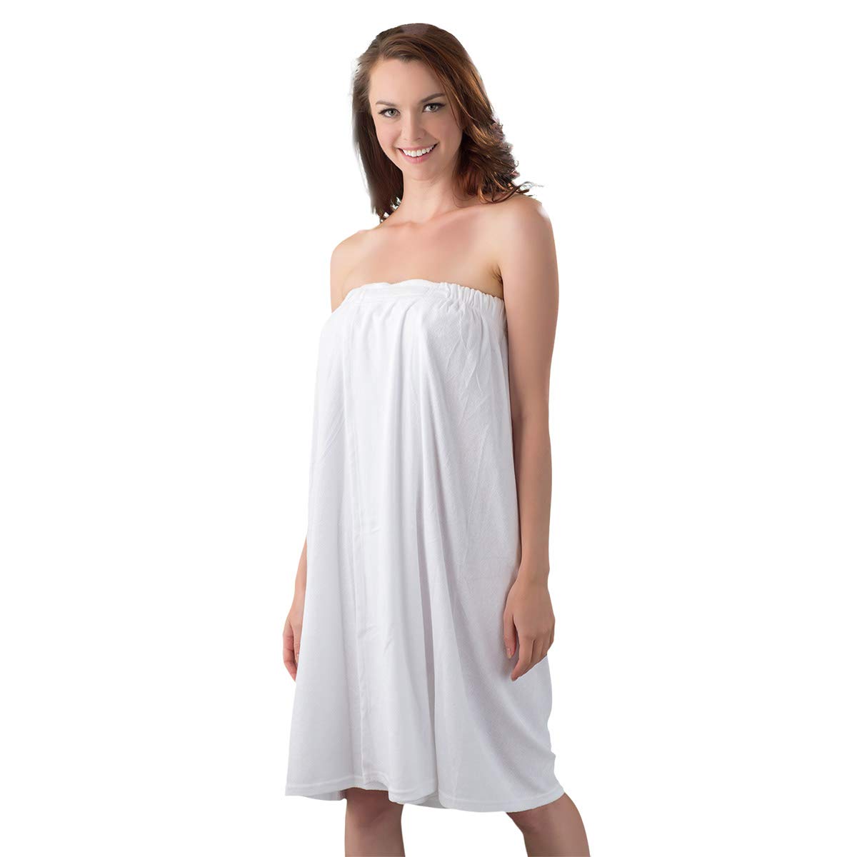 APPEARUS Women's Spa Wrap - Lightweight Stretch Terry Robe for Bath, Shower & Relaxation - Soft White Bathrobe for Home Spa, Poolside & Beach Cover-Up
