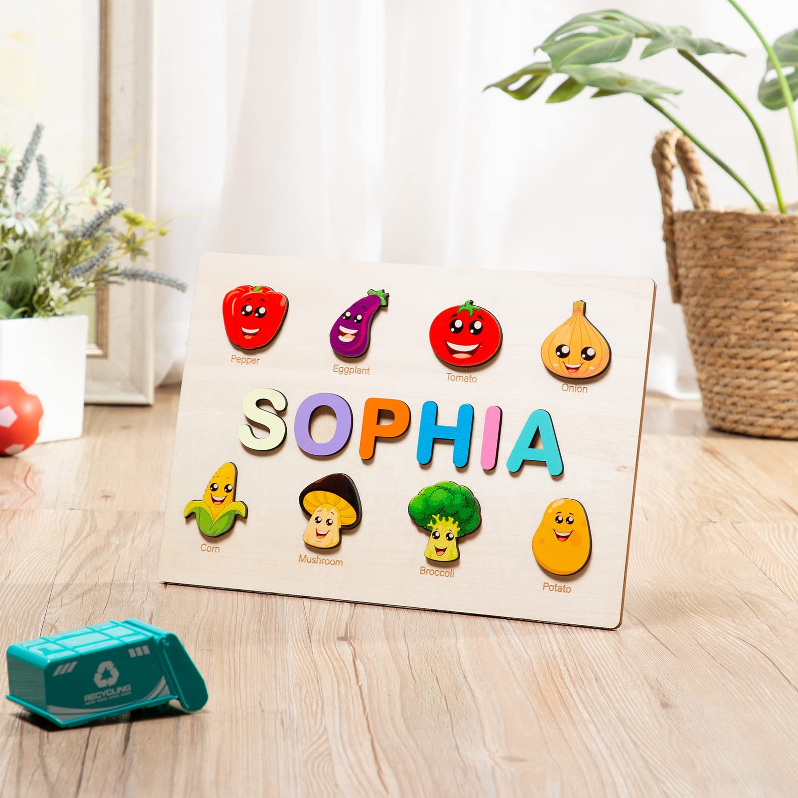 Custom Wooden Name Jigsaw Puzzles - Personalized Early Learning Educational Toys for Toddlers | Perfect Birthday, Christmas, Halloween & New Year Gifts for Kids Boys Girls | Fun Learning Activity for Home & Classroom Use