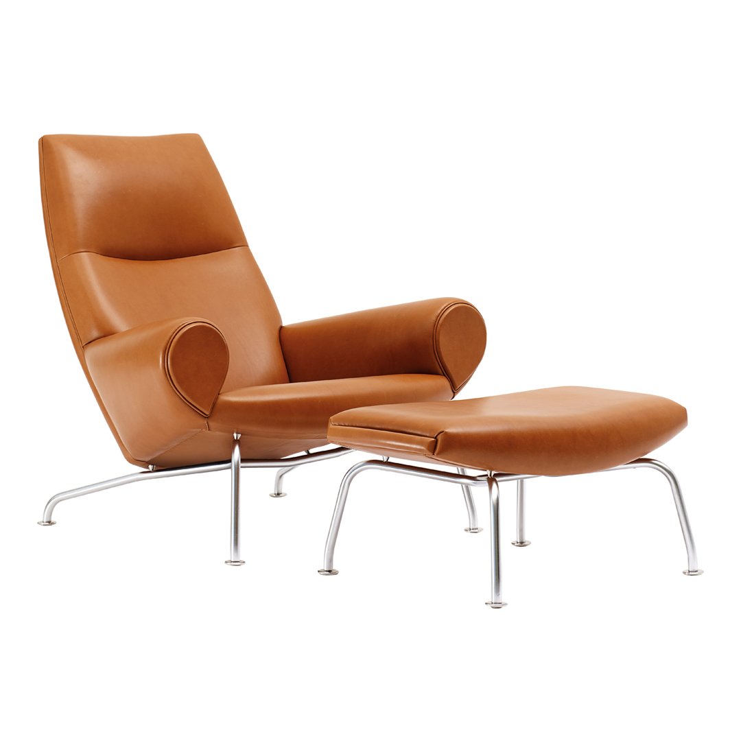 Erik Jørgensen Wegner Queen Chair - Mid Century Modern Lounge Chair with Teak Wood Frame & Leather Upholstery - Perfect for Living Room, Office or Reading Nook