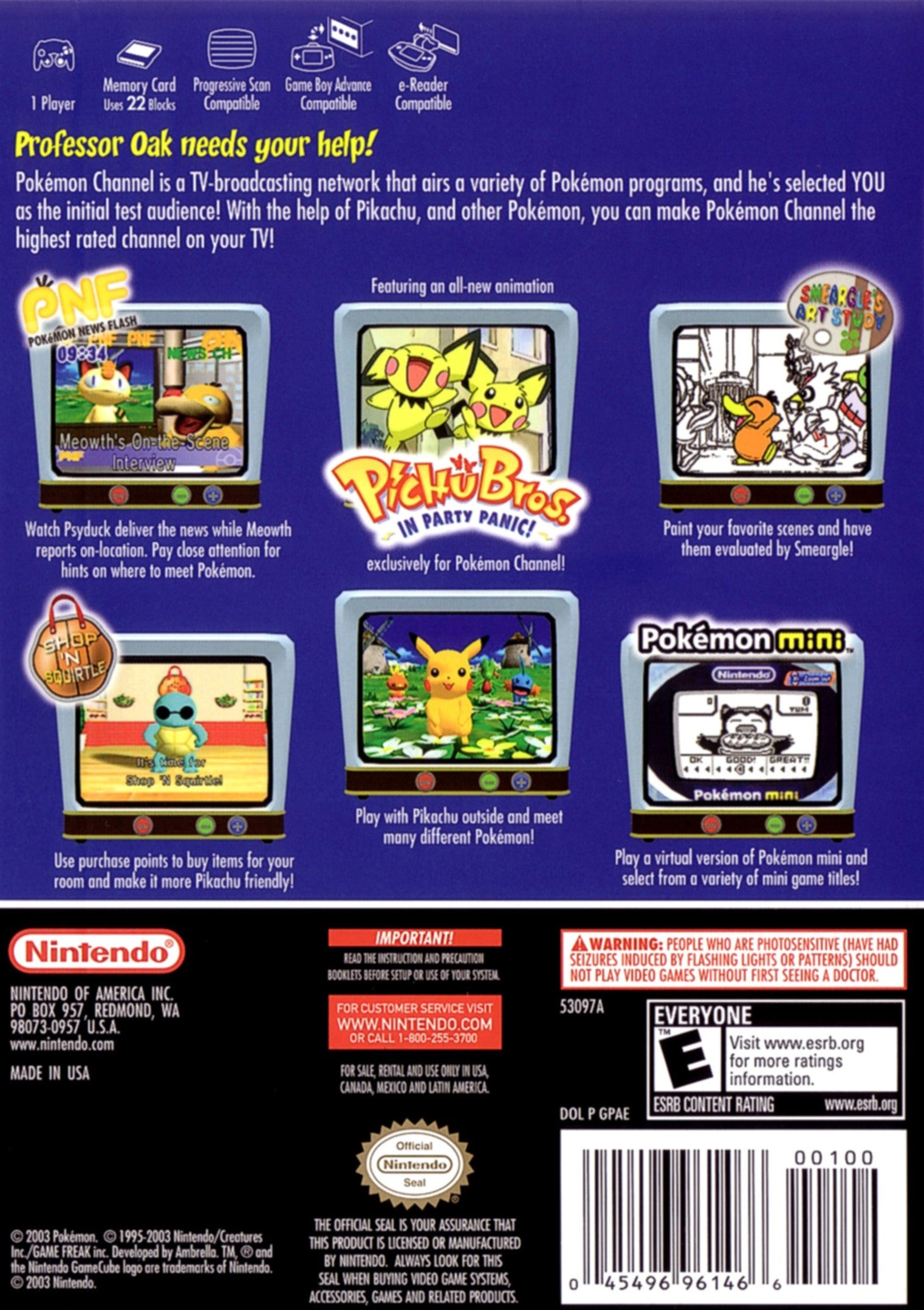 Used Pokemon Channel GameCube Video Games - Retro Gaming Collectible for Nintendo GameCube - Perfect for Fans, Collectors & Nostalgic Gamers