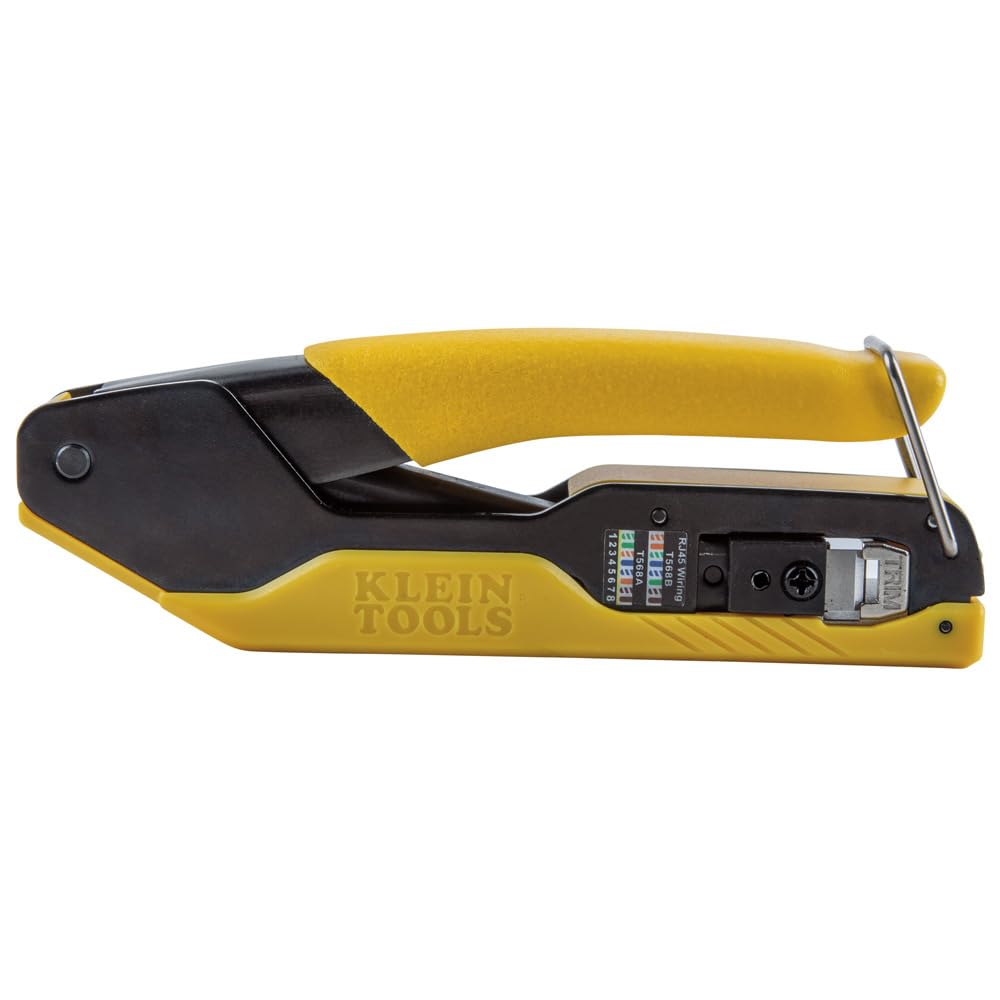 Klein Tools 80017 CAT6 Pass-Thru Crimper & 50-Pack Modular Plug Kit - Professional Data Cable Installation Tool Set for Network Wiring & Ethernet Connections