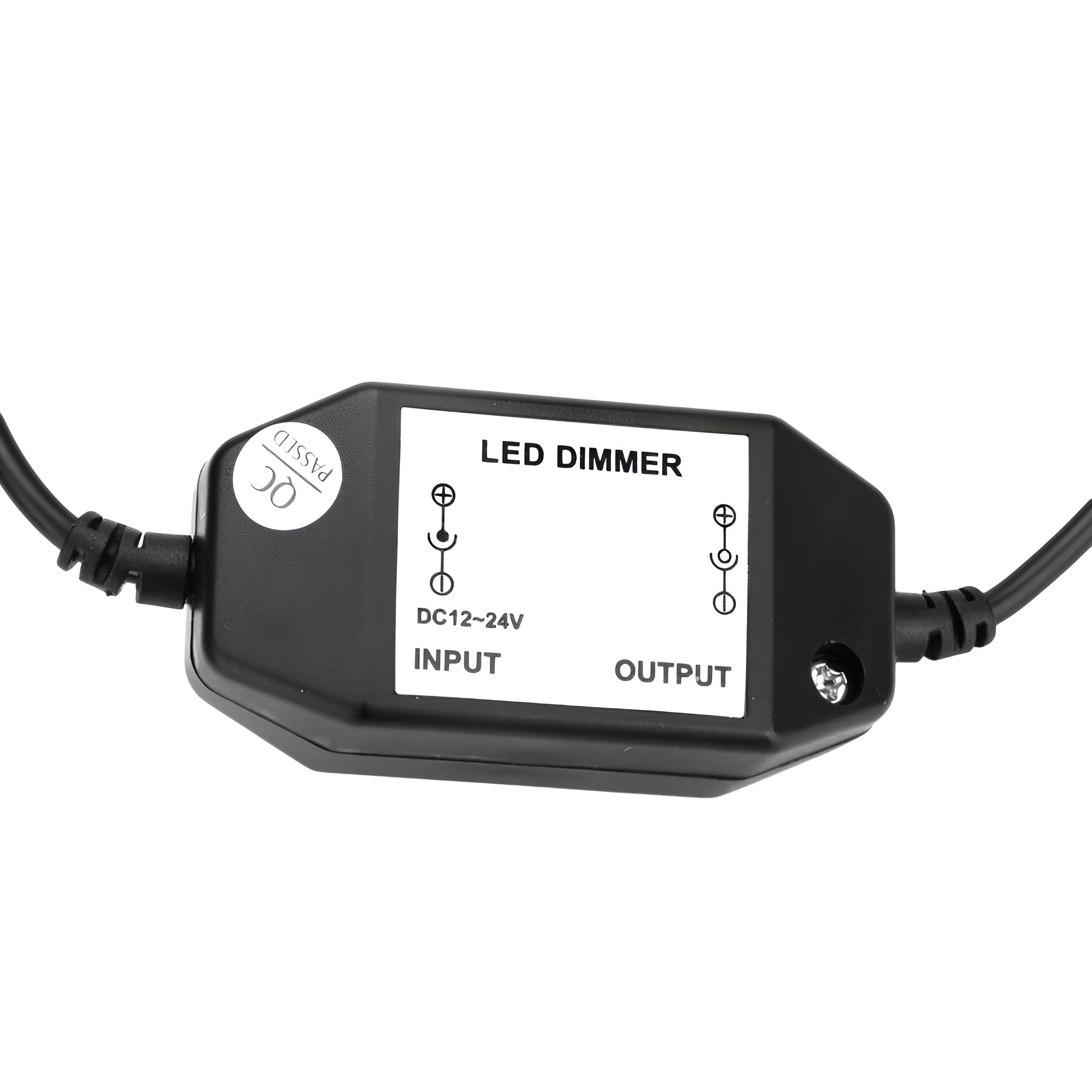 ABI Inline Mini Dial PWM Dimmer Switch 12-24V DC for LED Strip Lights, Tape, Rope & String - Black | Perfect for Home Lighting, DIY Projects & Decorative Accents