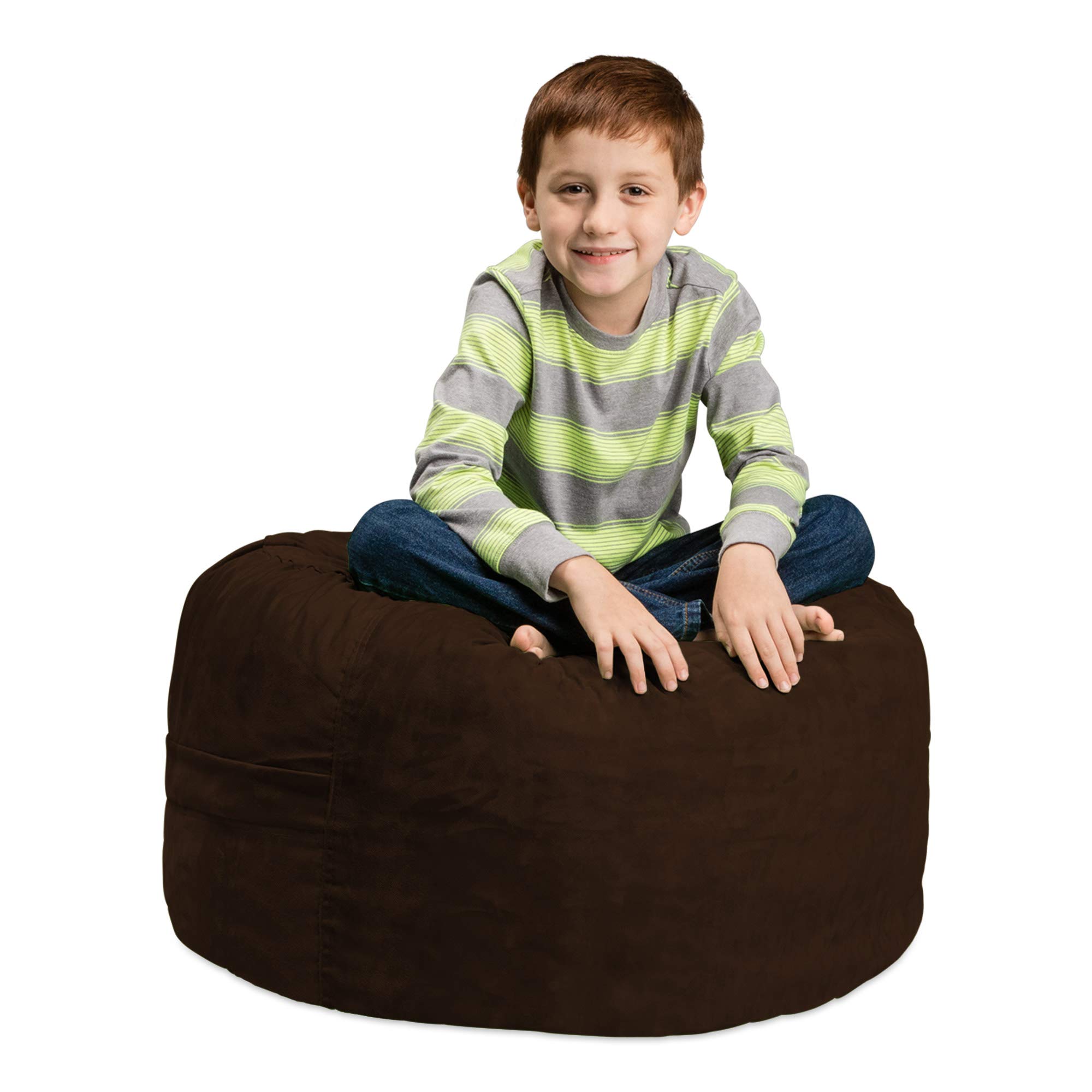 Chill Sack Large 2' Memory Foam Bean Bag Chair - Super Soft Microfiber Cover in Chocolate Brown - Perfect for Living Room, Game Room or Dorm Relaxation